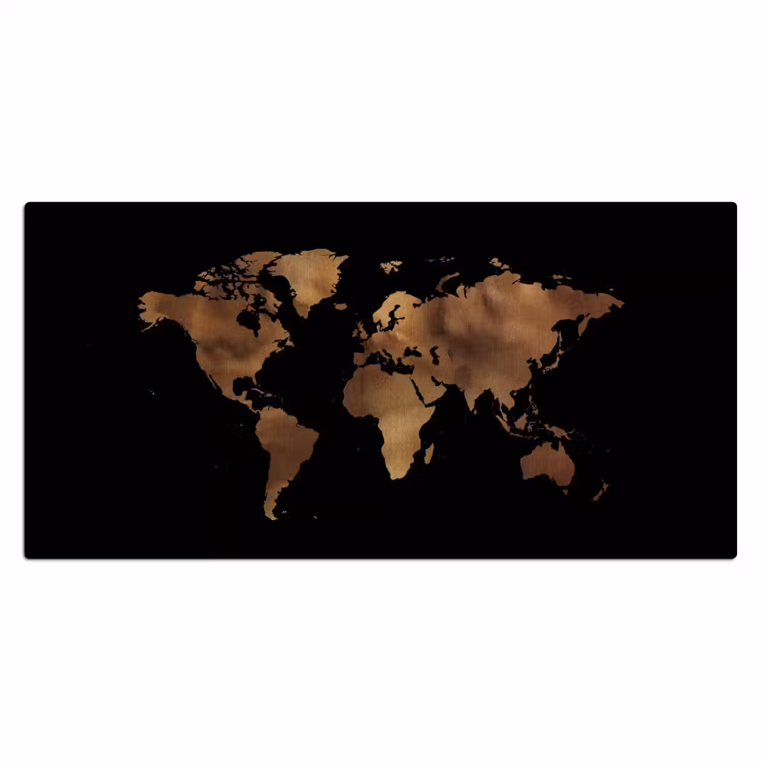 Wereldkaart - Leer - Bruin Muismat XXL klein -3d_leeg