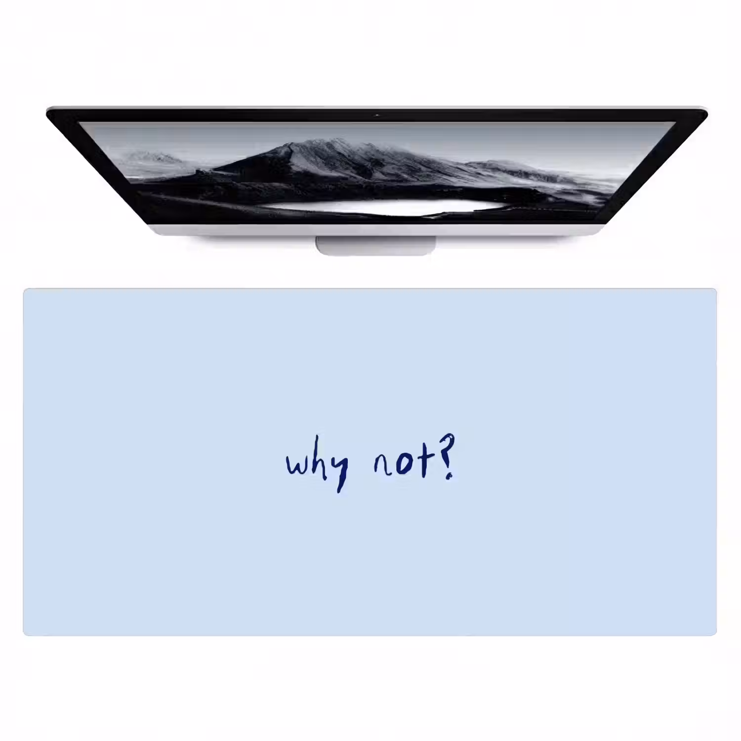 Why not - Blauw - Donker blauw - Quote Muismat XXL klein -zzz3d