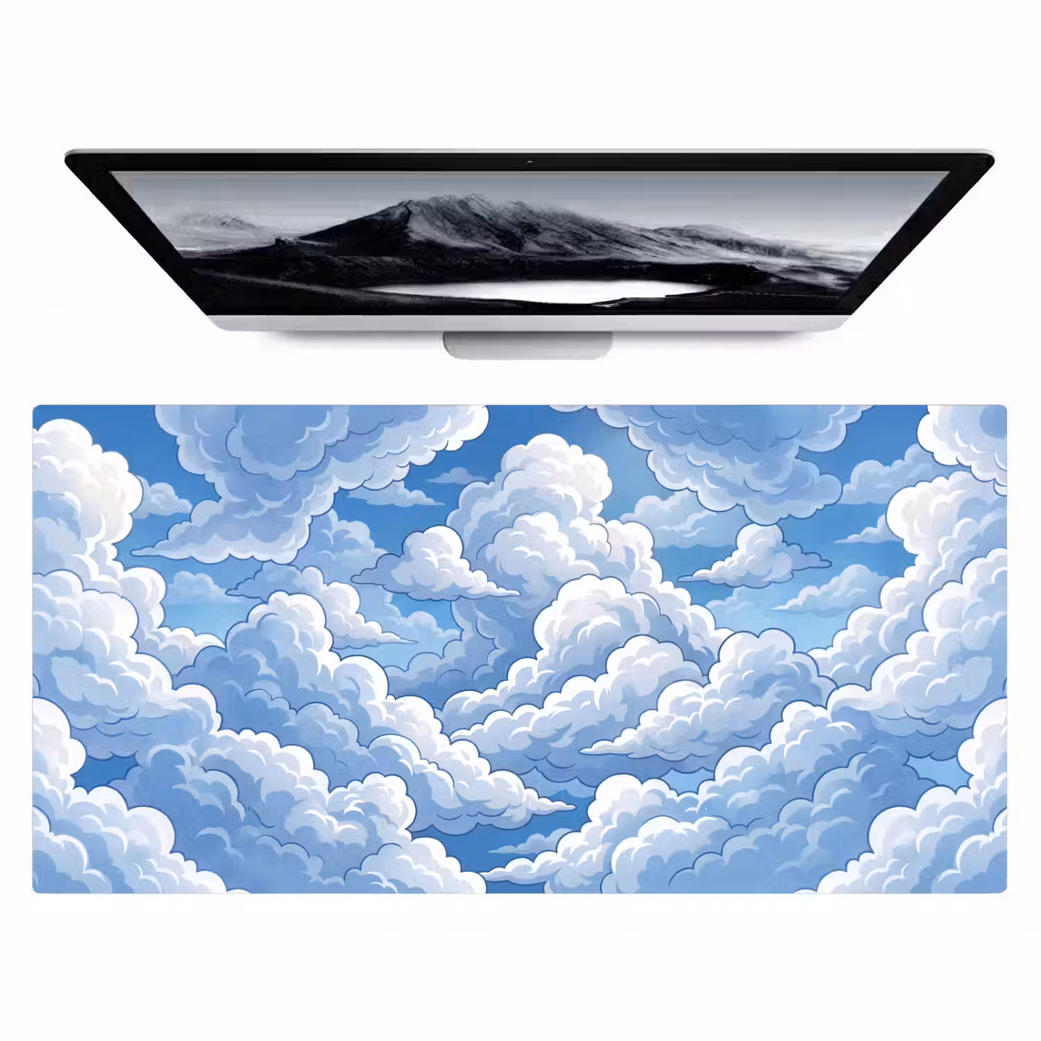 Wolken - Hemel - Abstract - Wit Muismat XXL klein -zzz3d