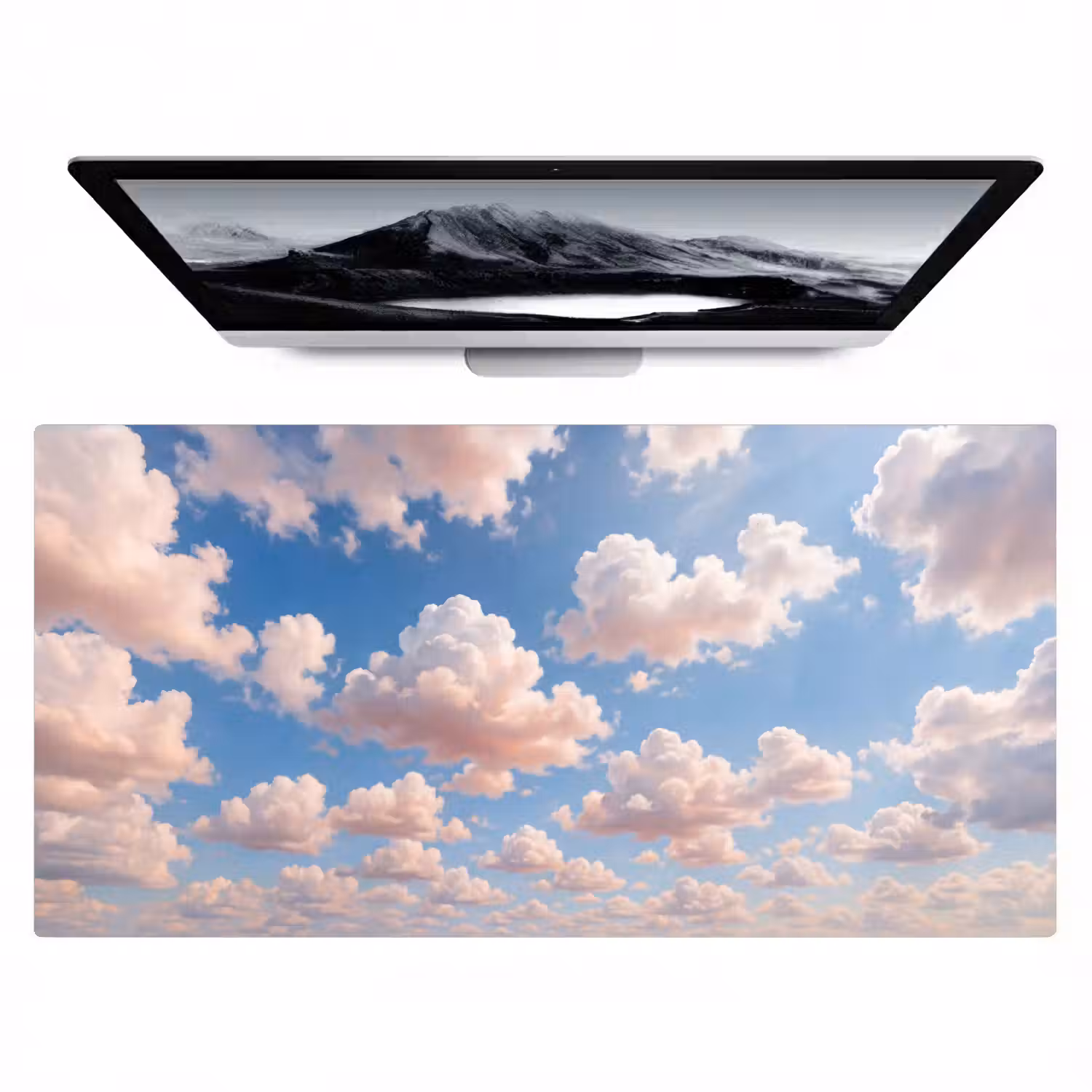 Wolken - Hemel - Natuur - Licht - Blauw Muismat XXL klein -zzz3d