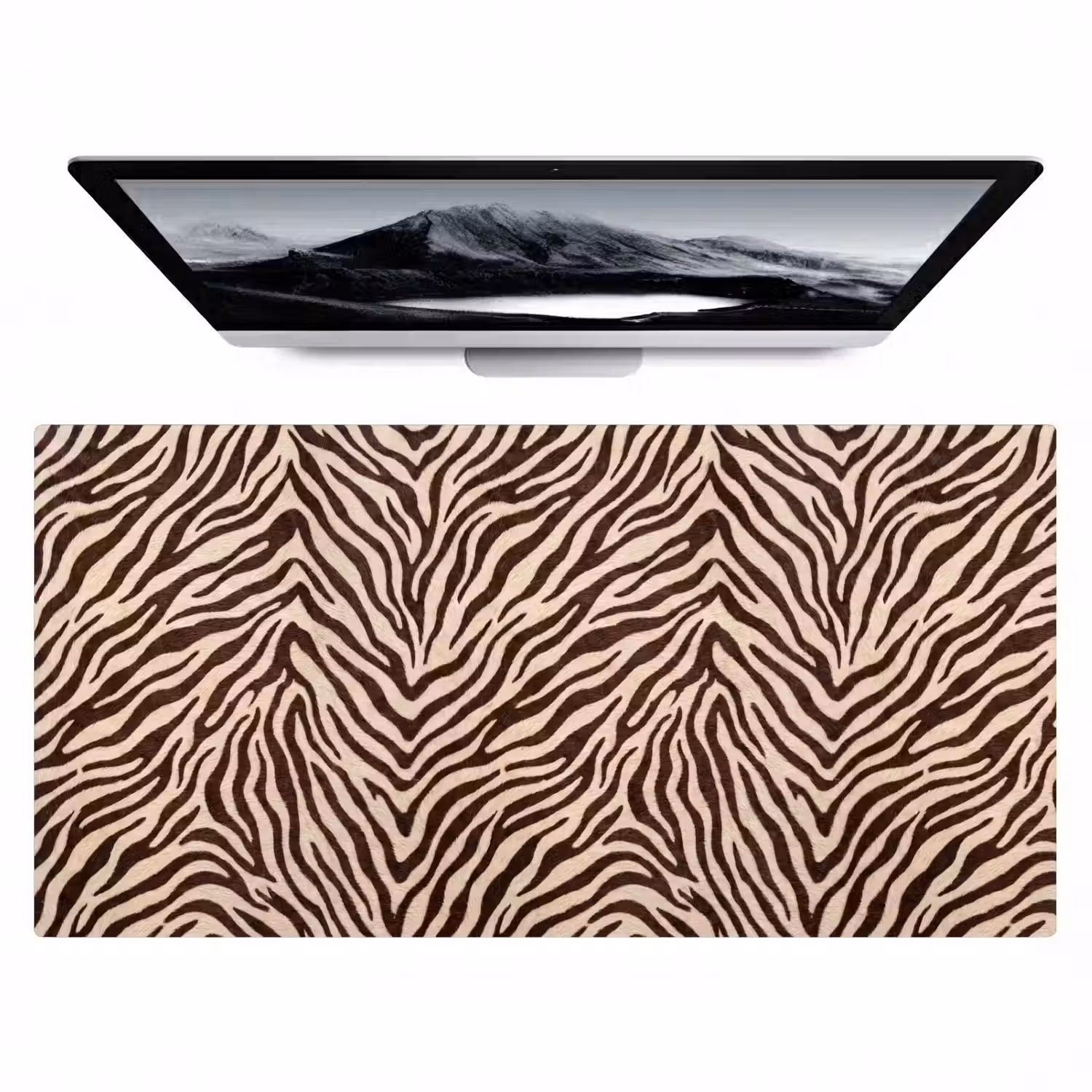 Zebra - Strepen - Bruin Muismat XXL klein -zzz3d