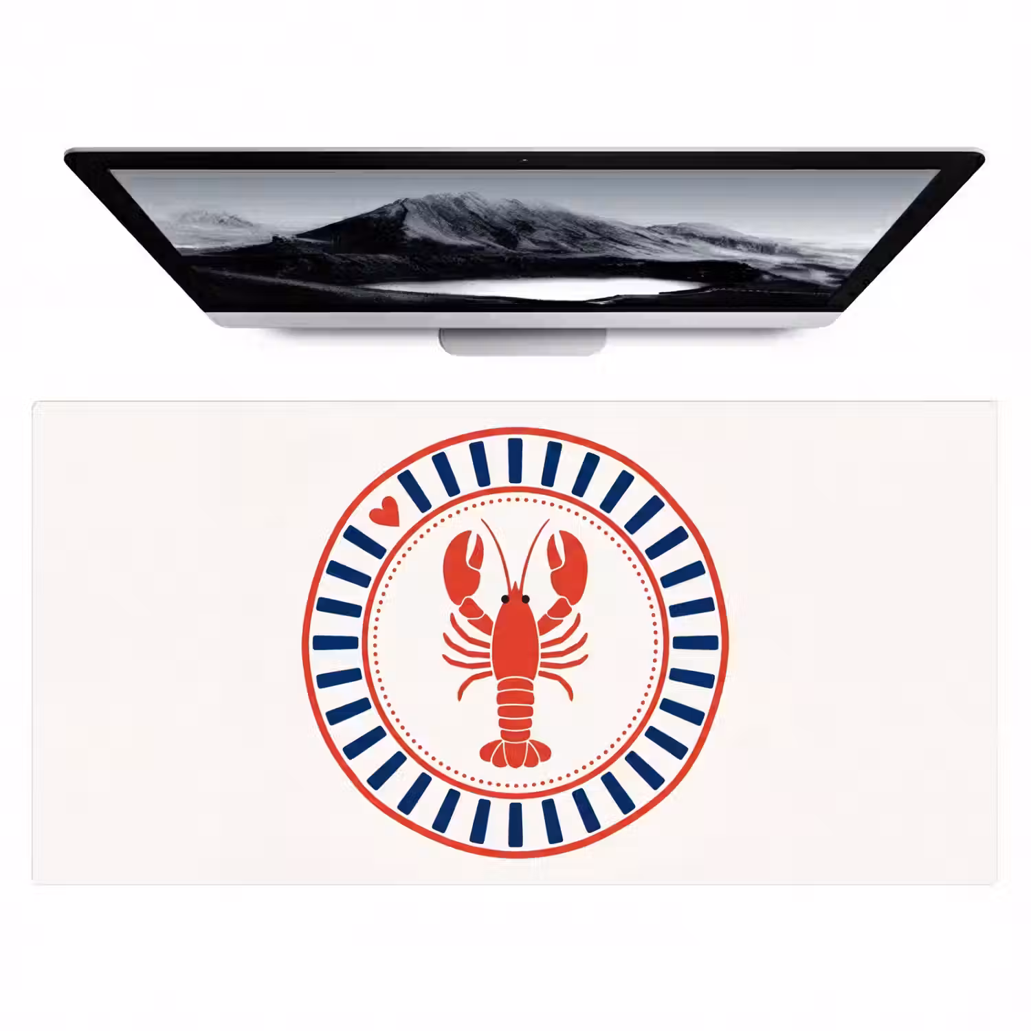Zeeleven - Kreeft - Embleem - Grafisch - Rood Muismat XXL klein -zzz3d