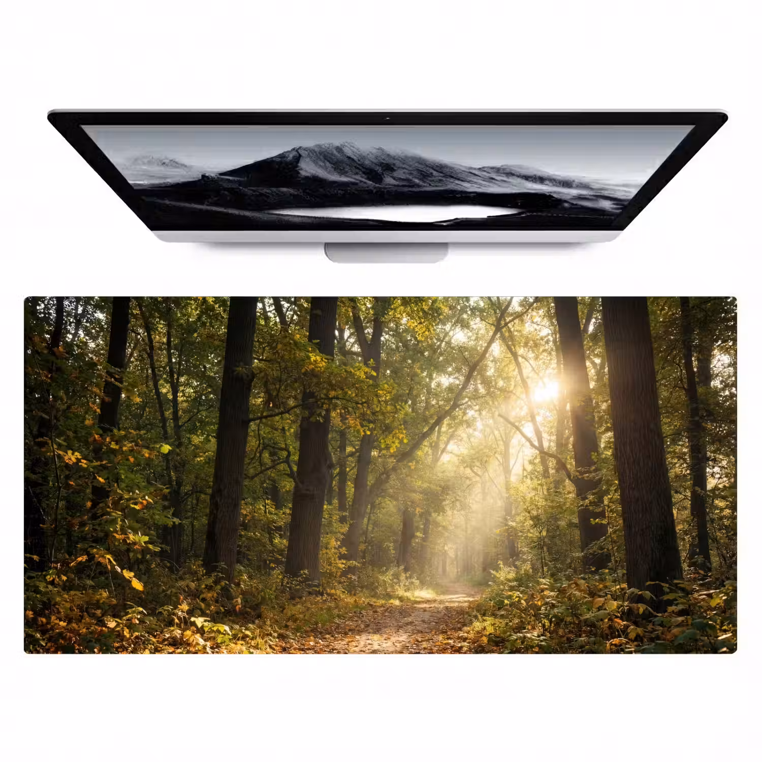 Zonlicht - Bospad - Bomen Muismat XXL klein -zzz3d