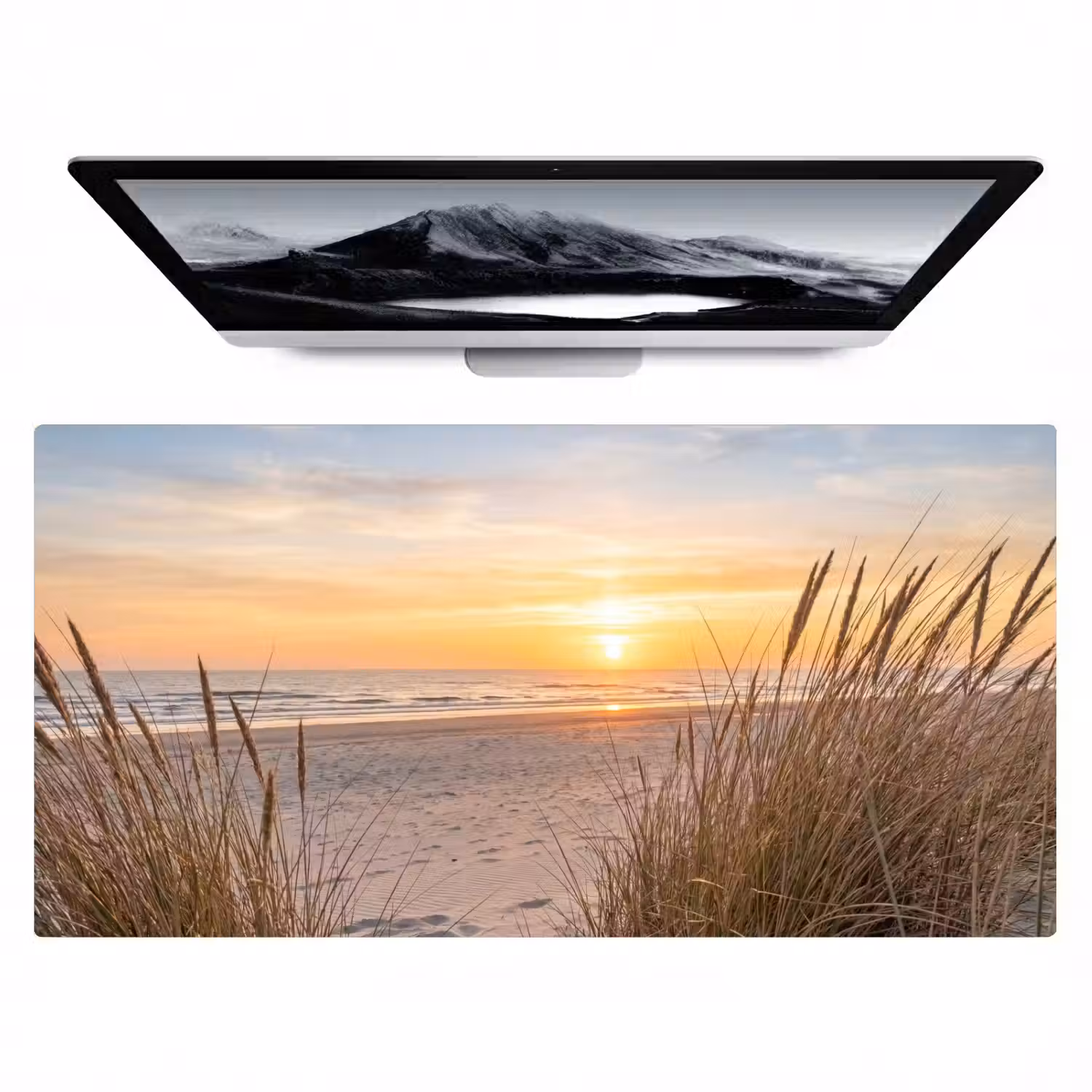 Zonsondergang - Duinen - Zee Muismat XXL klein -zzz3d