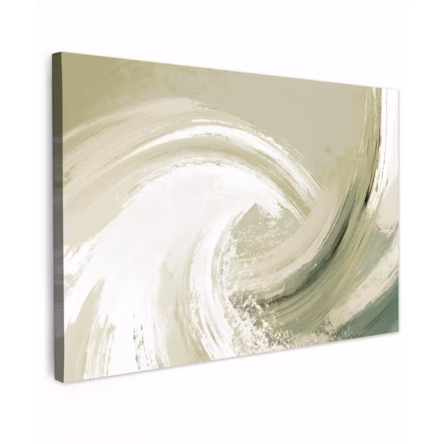 Abstract - Penseelstreken - Golven - Groen canvas 2cm klein -z3d