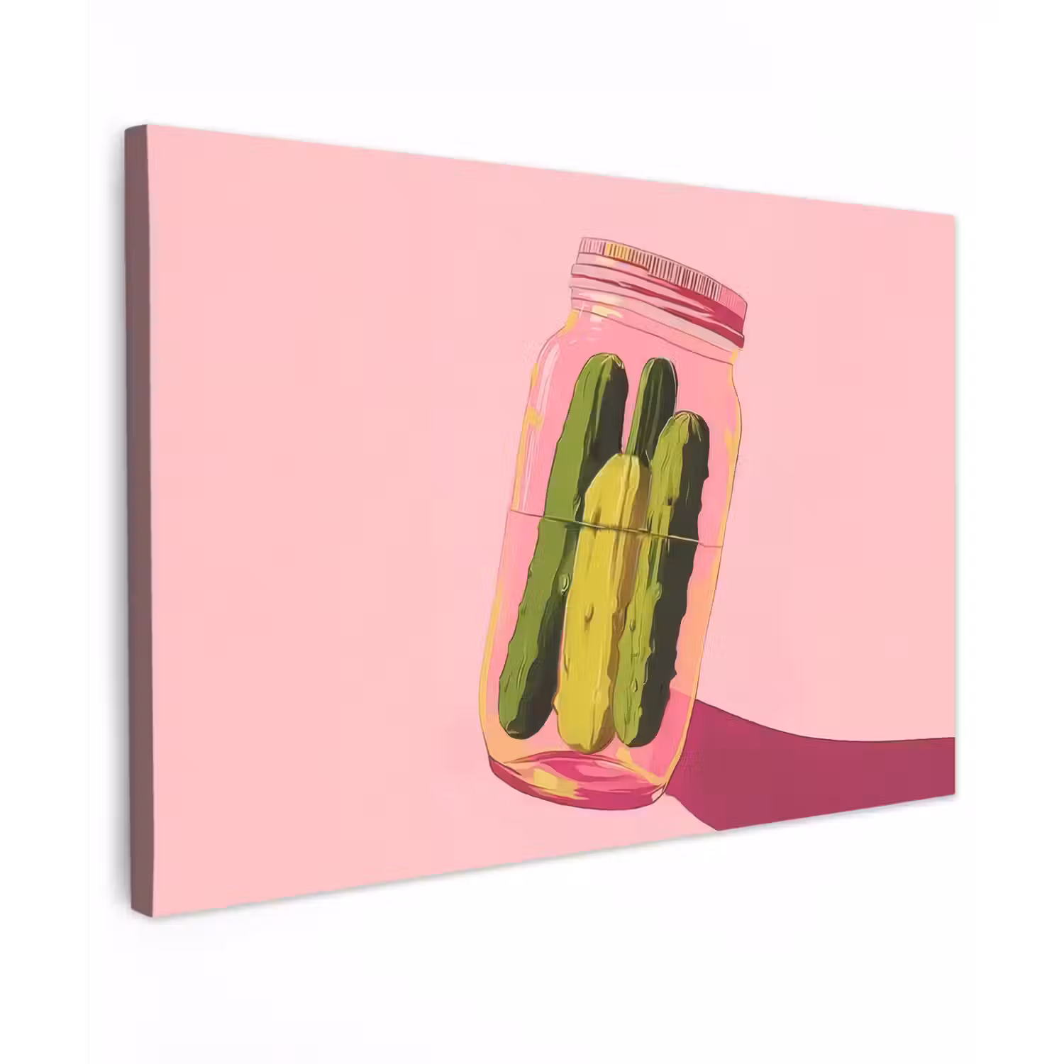 Augurken - Pot - Schaduw - Roze canvas 2cm klein -z3d