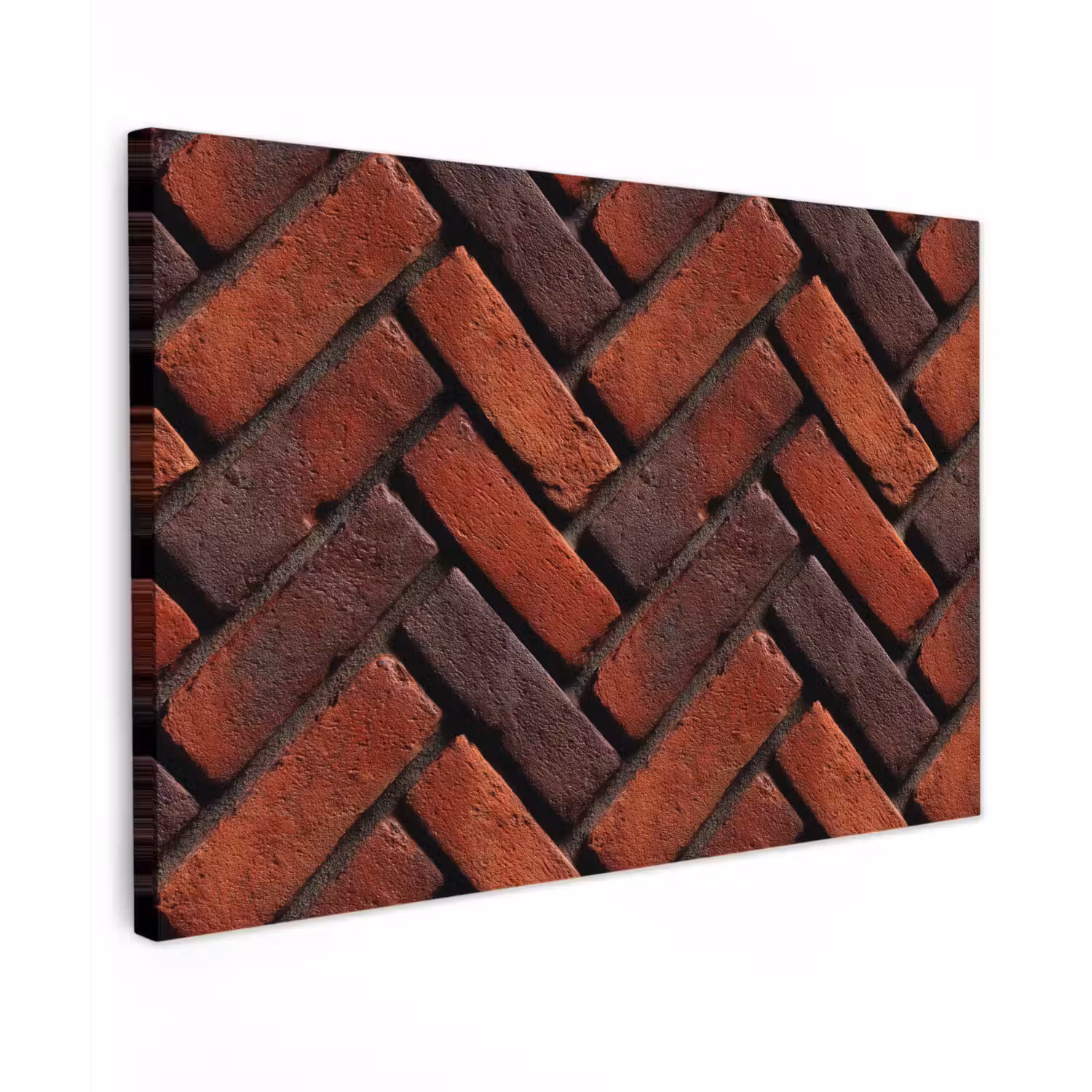 Bakstenen - Visgraat - Structuur - Roodbruin canvas 2cm klein 34 -z3d