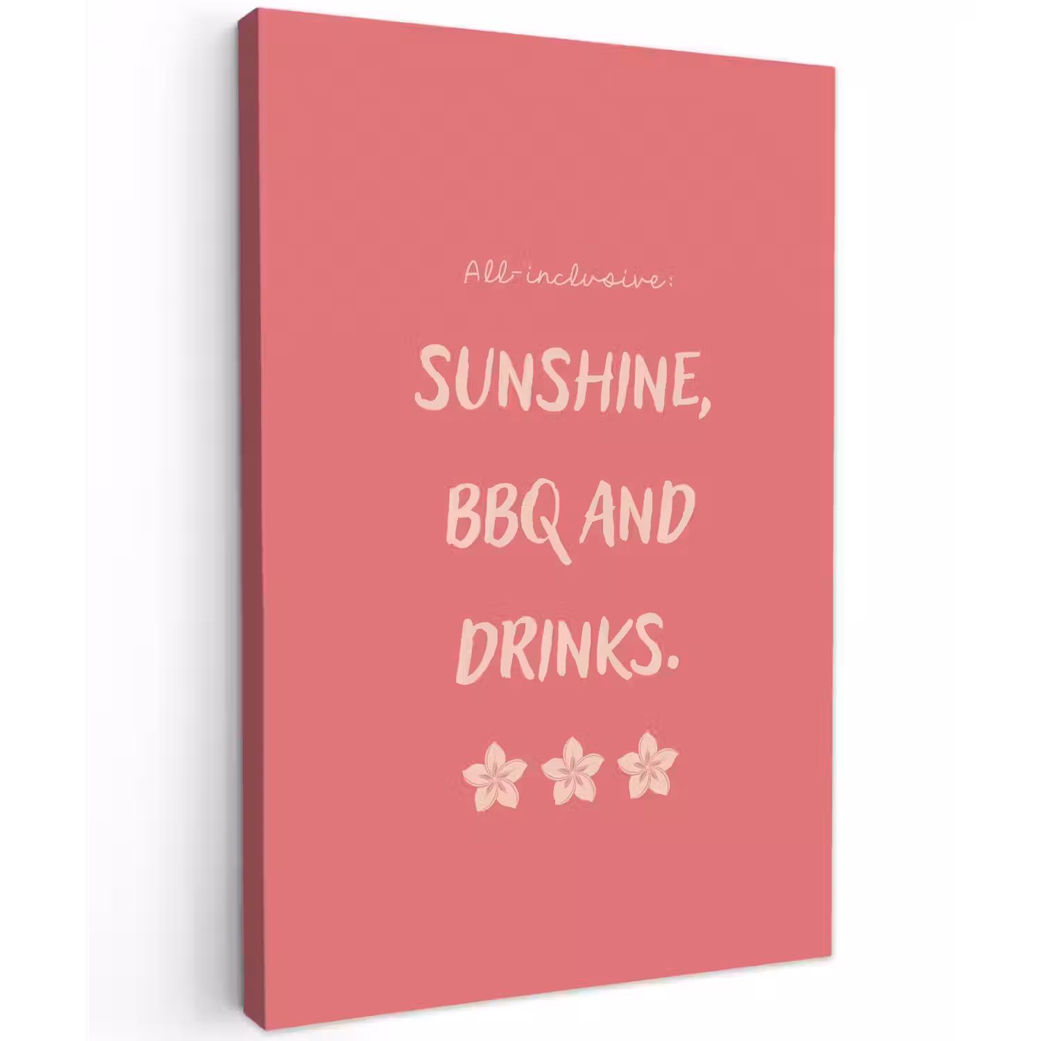 BBQ - Quote - Roze - Zomer canvas 2cm klein -z3d