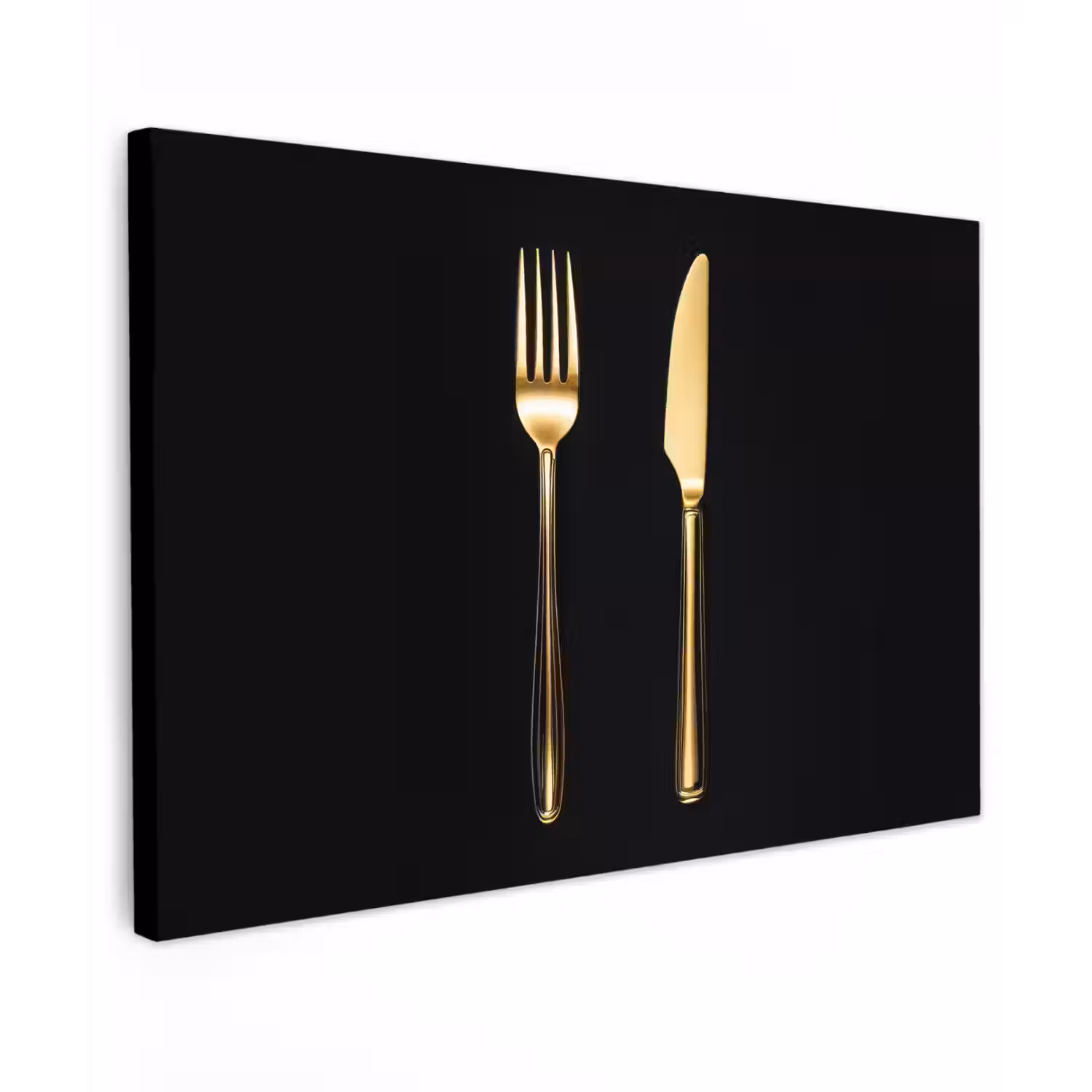Bestek - Goud - Mes - Vork canvas 2cm klein -z3d