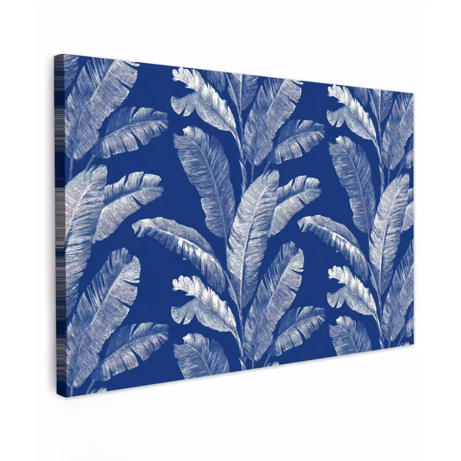 Blad - Palm - Blauw canvas 2cm klein 34 -z3d