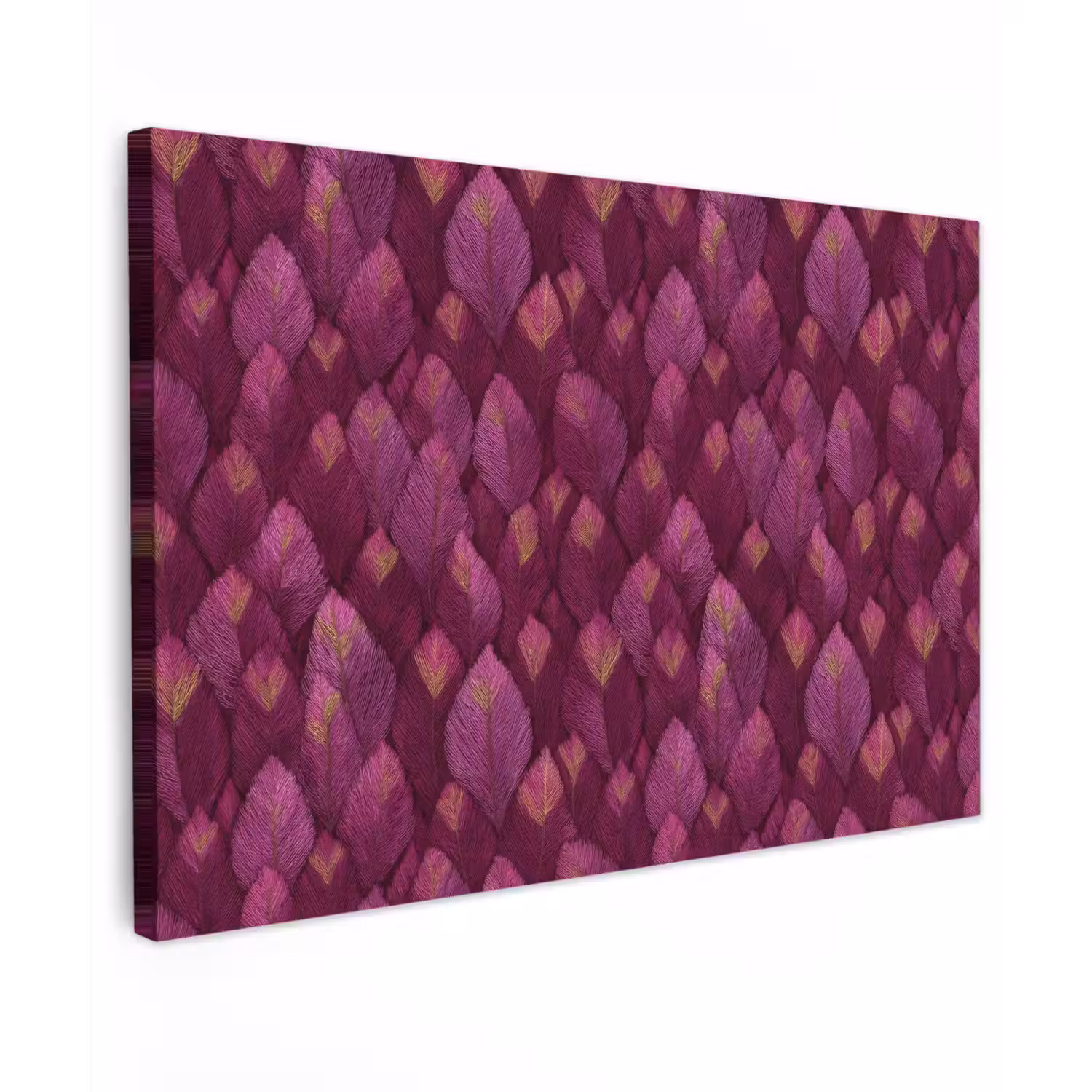 Bladeren - Patroon - Burgundy canvas 2cm klein 34 -z3d
