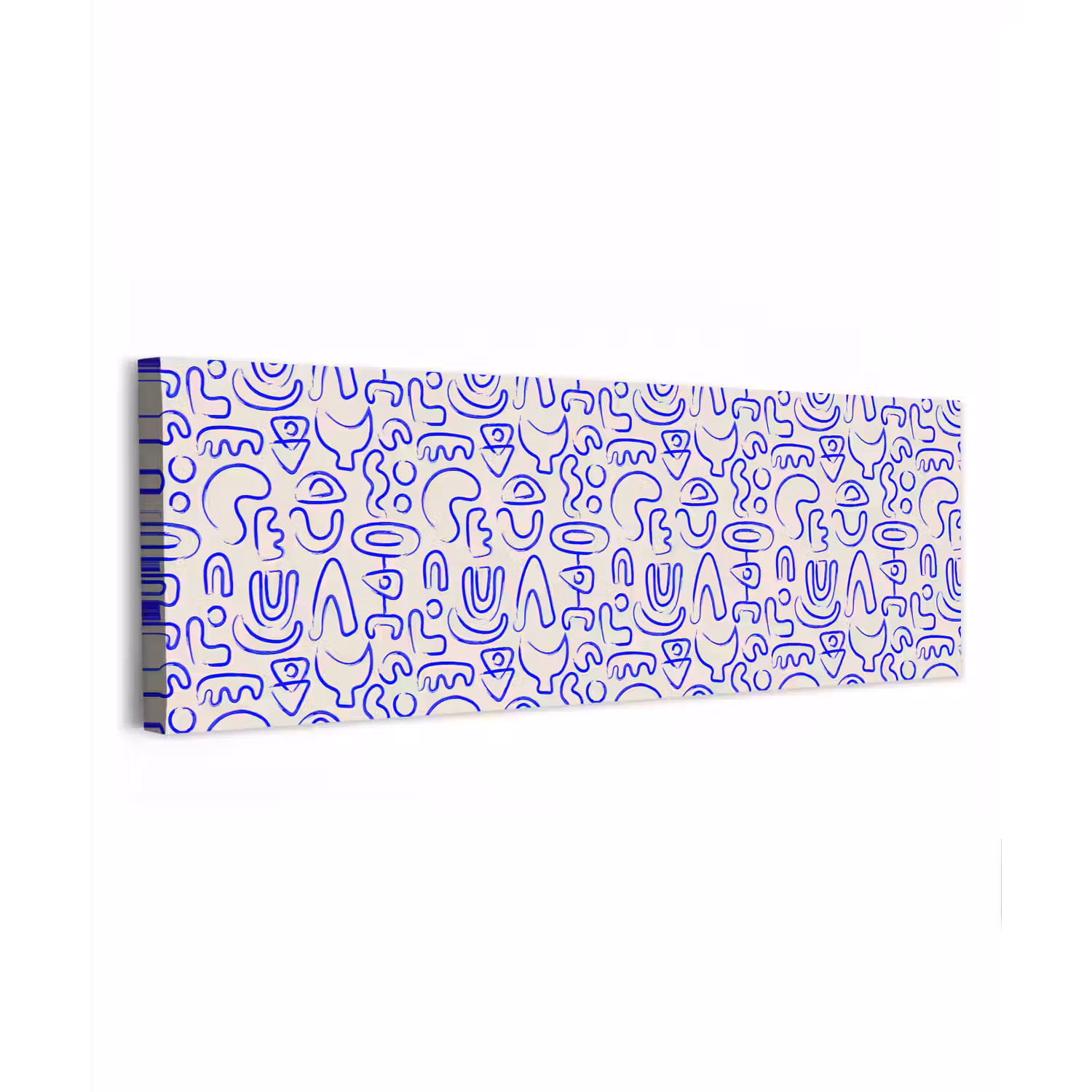 Blauw - Patroon - Abstract - Beige canvas 2cm klein 828 -z3d