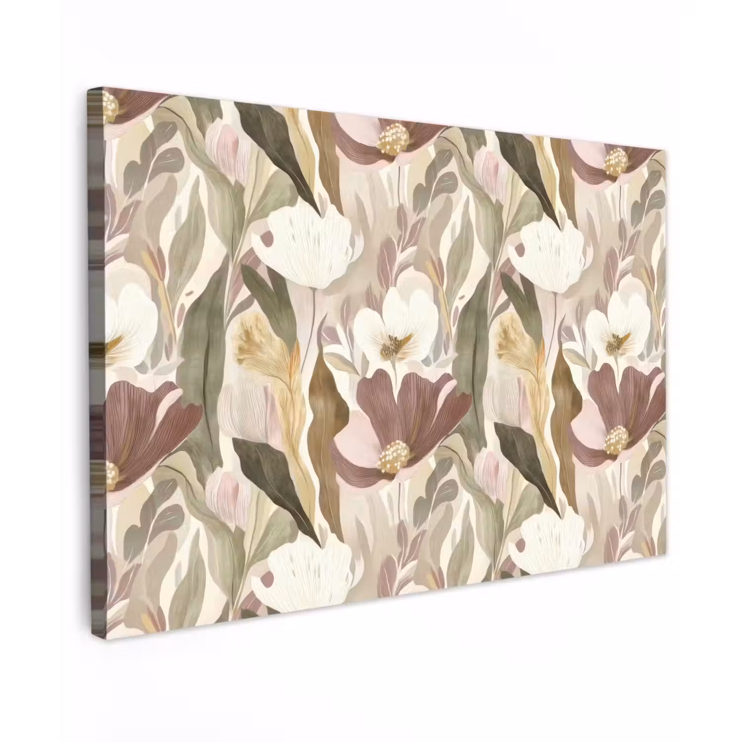 Bloemen - Aquarel - Kleurrijk canvas 2cm klein 34 -z3d