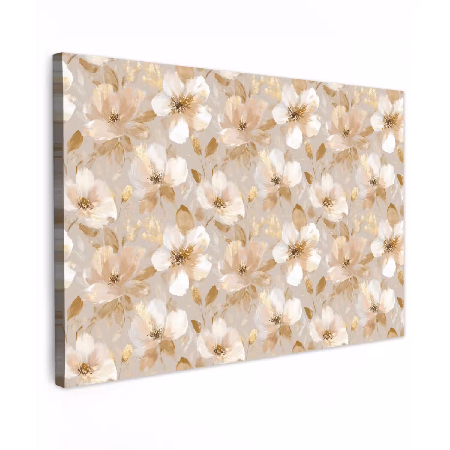 Bloemen - artistiek - Goud canvas 2cm klein 34 -z3d
