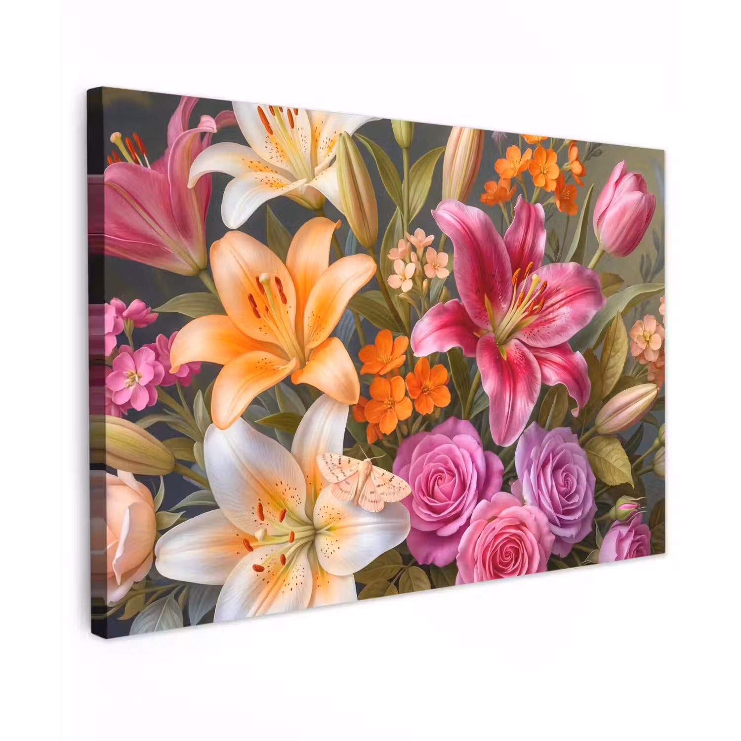 Bloemen - Boeket - Natuur - Kleurrijk - Modern canvas 2cm klein -z3d