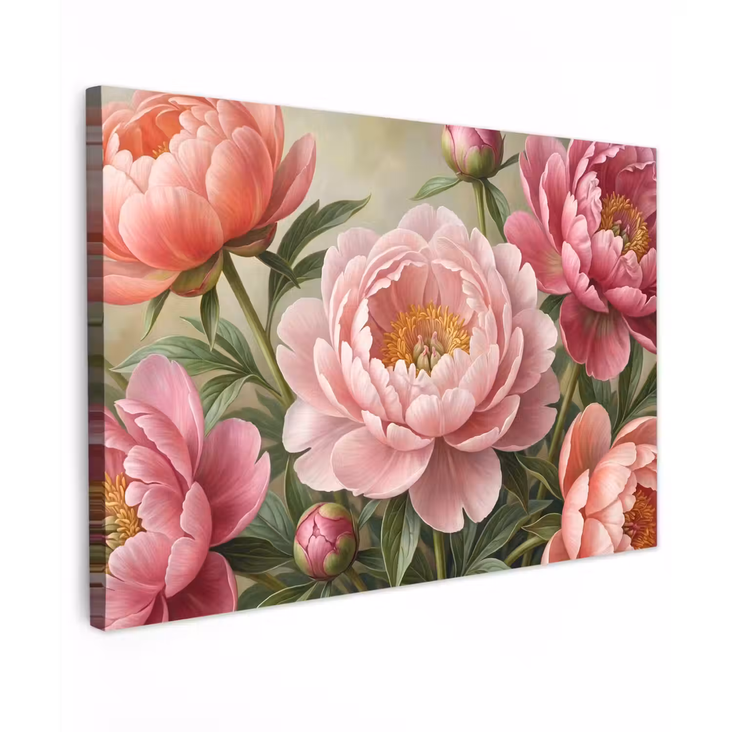 Bloemen - Roze - Klassiek - Gedetailleerd - Natuur canvas 2cm klein -z3d