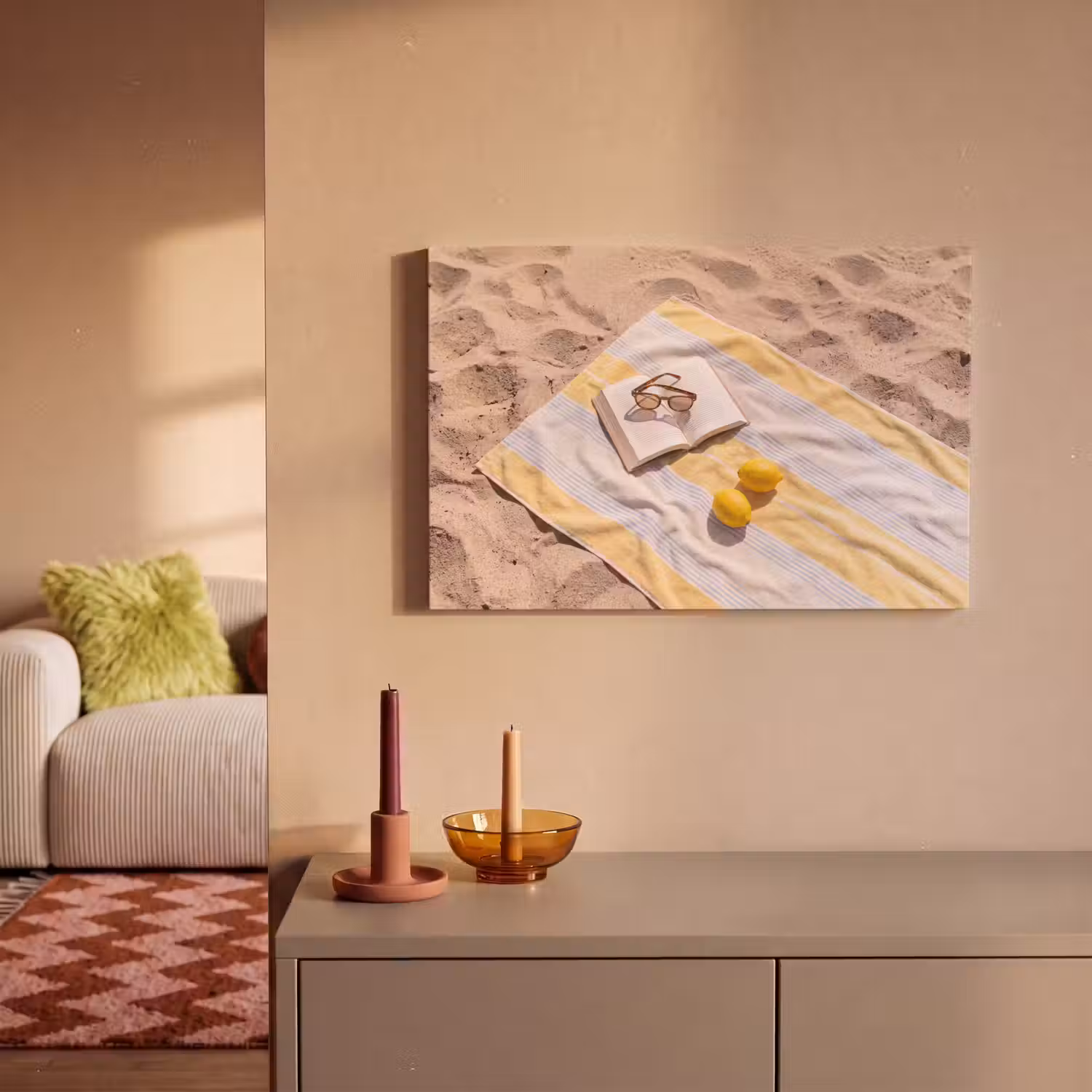 Boek - Zonnebril - Strand - Zomer - Geel canvas 2cm klein -sfeer1
