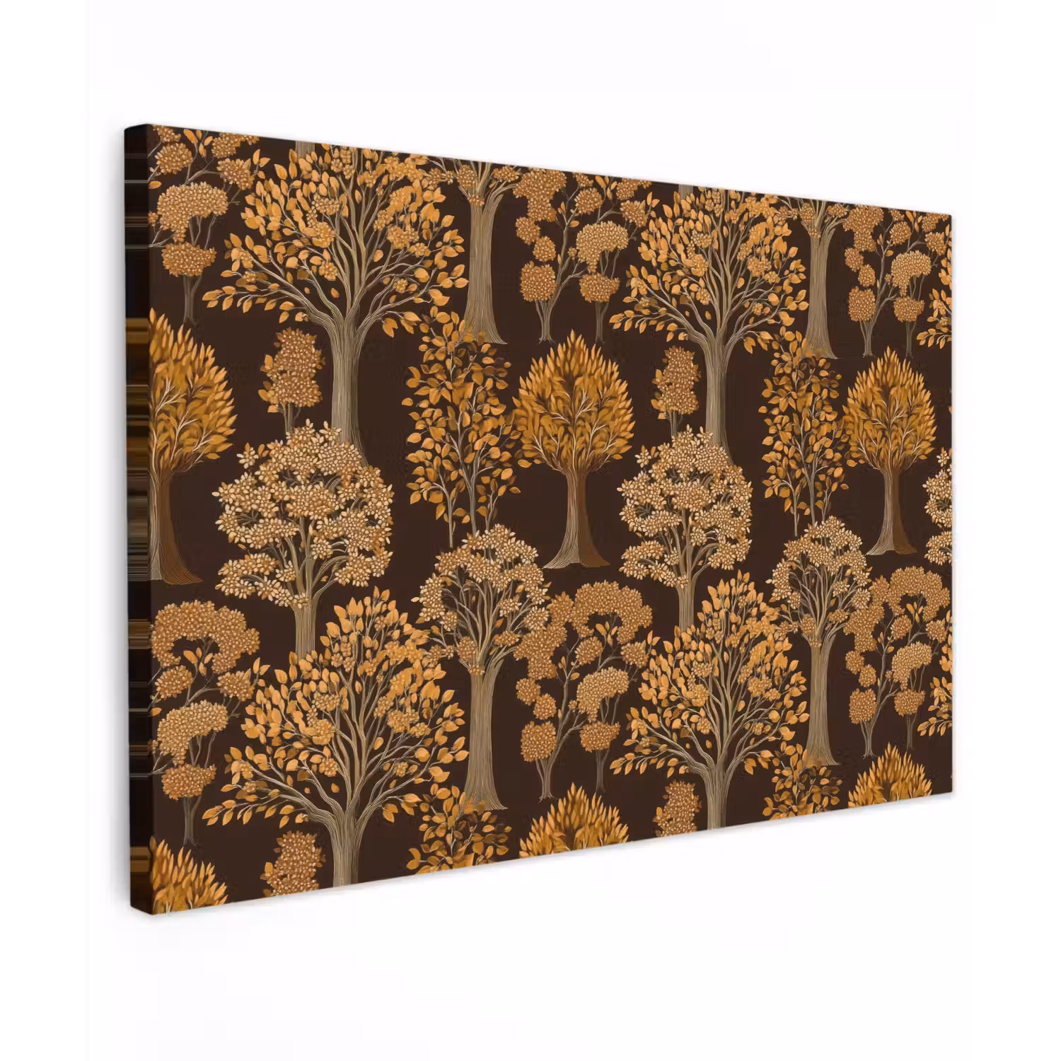 Bomen - Patroon - Bruin canvas 2cm klein 34 -z3d