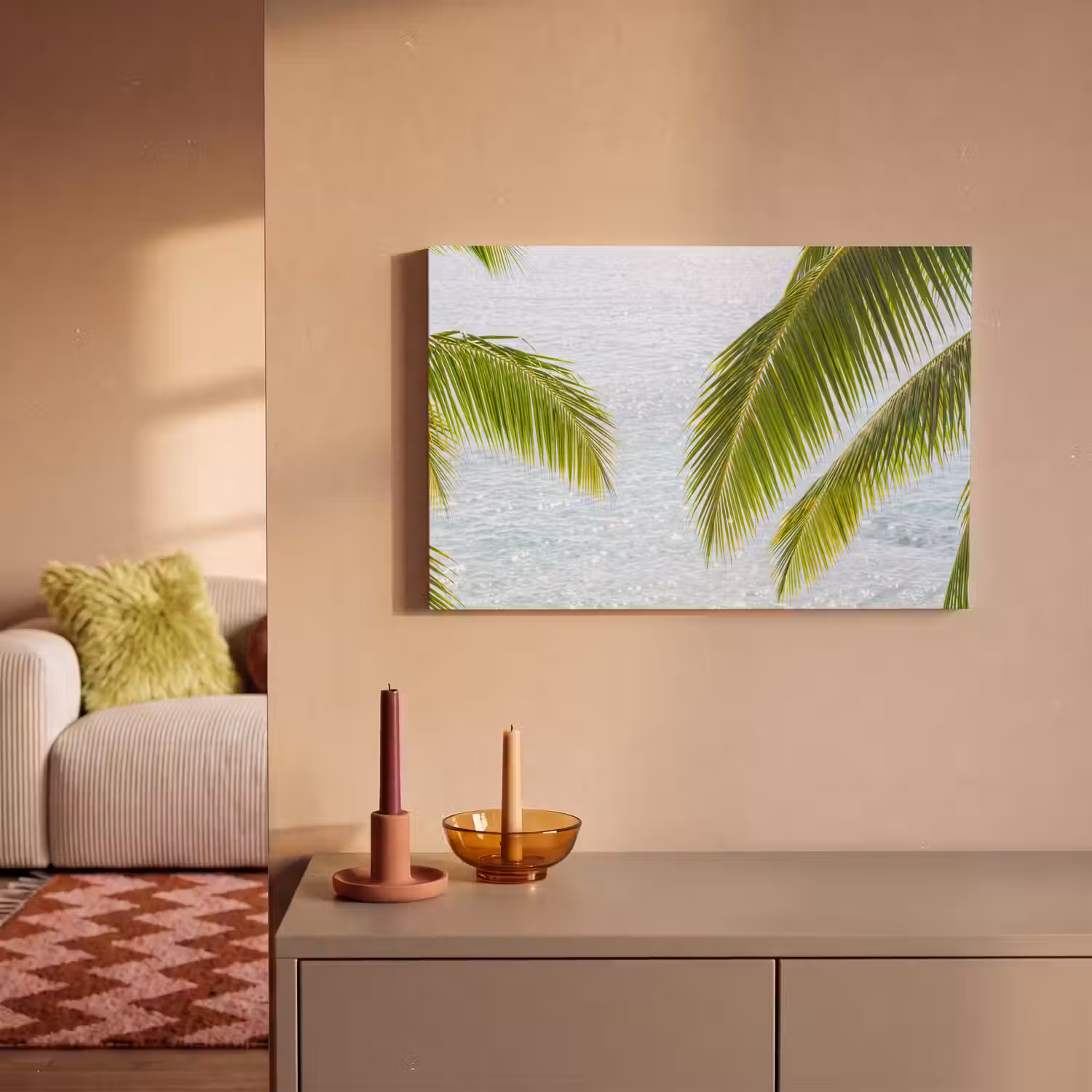 Boom - Bladeren - Water - Tropisch - Groen canvas 2cm klein -sfeer1