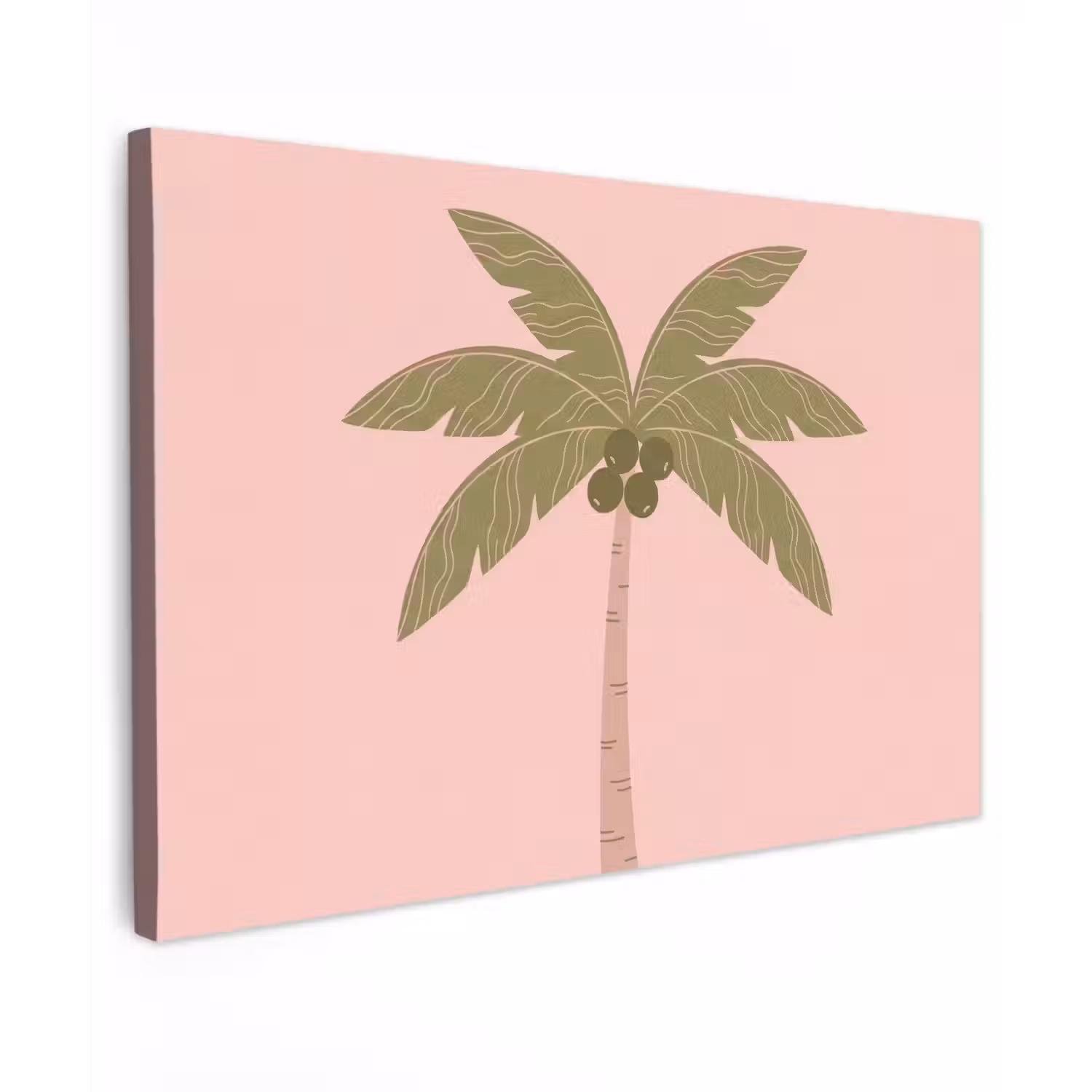 Boom - Palm - Natuur - Illustratie - Roze canvas 2cm klein -z3d
