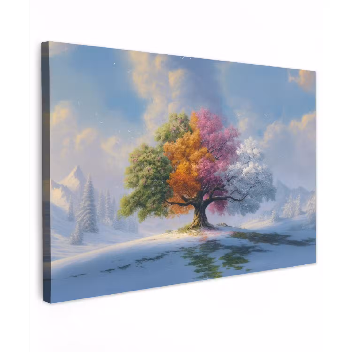 Boom - Seizoenen - Winter - Landschap canvas 2cm klein -z3d