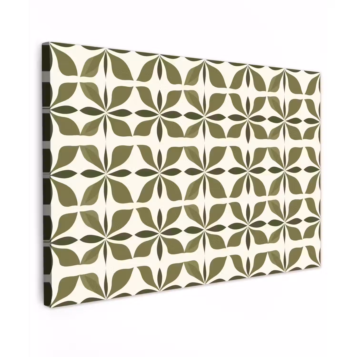 Botanisch - Retro - Groen canvas 2cm klein 34 -z3d