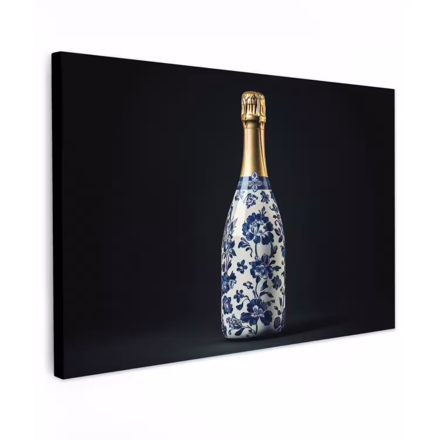 Champagne - Bloemen - Goud - Chique canvas 2cm klein -z3d