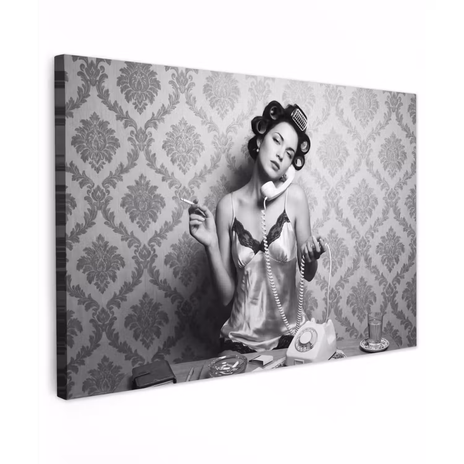 Chic - Vrouw - Zwart - Wit canvas 2cm klein -z3d