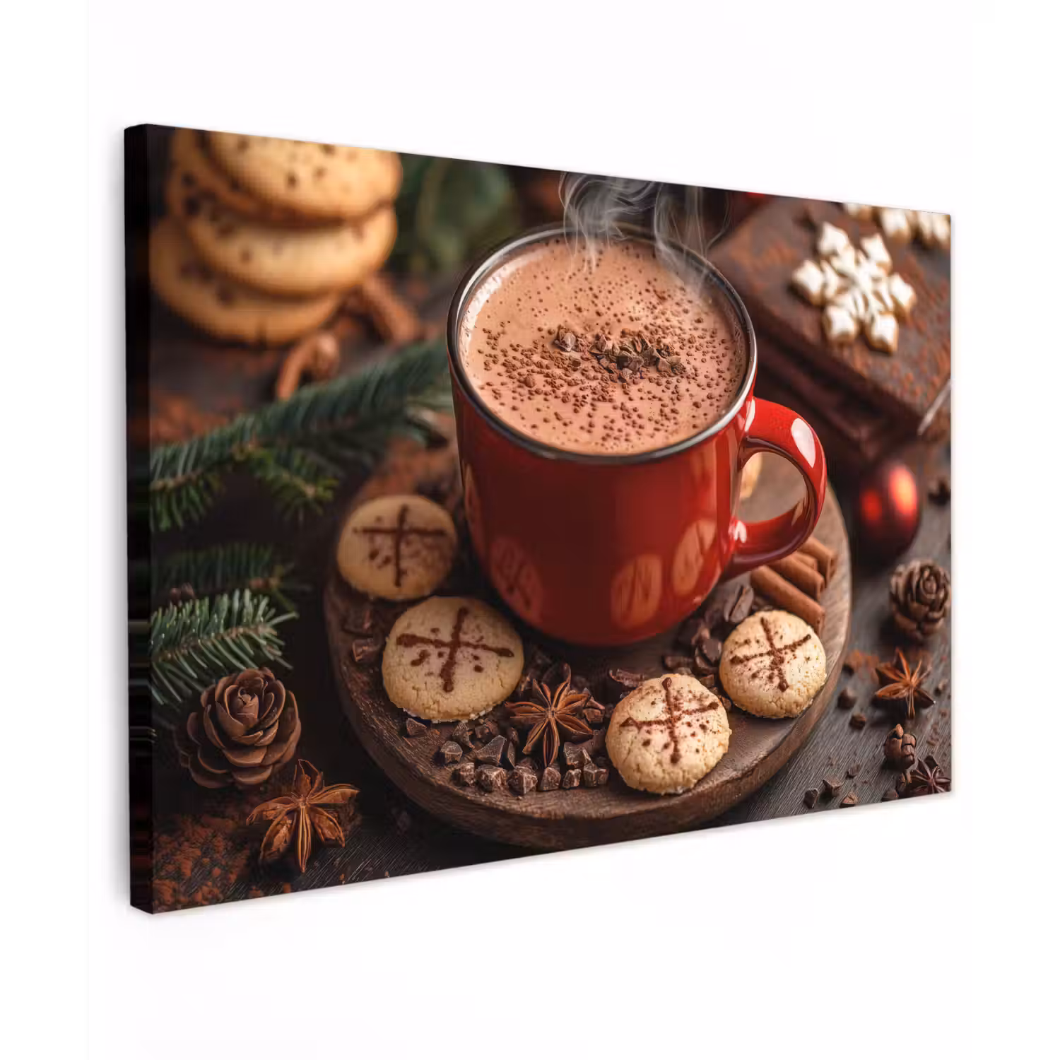Chocolademelk - Mok - Winter - Kerst - Gezelligheid canvas 2cm klein -z3d