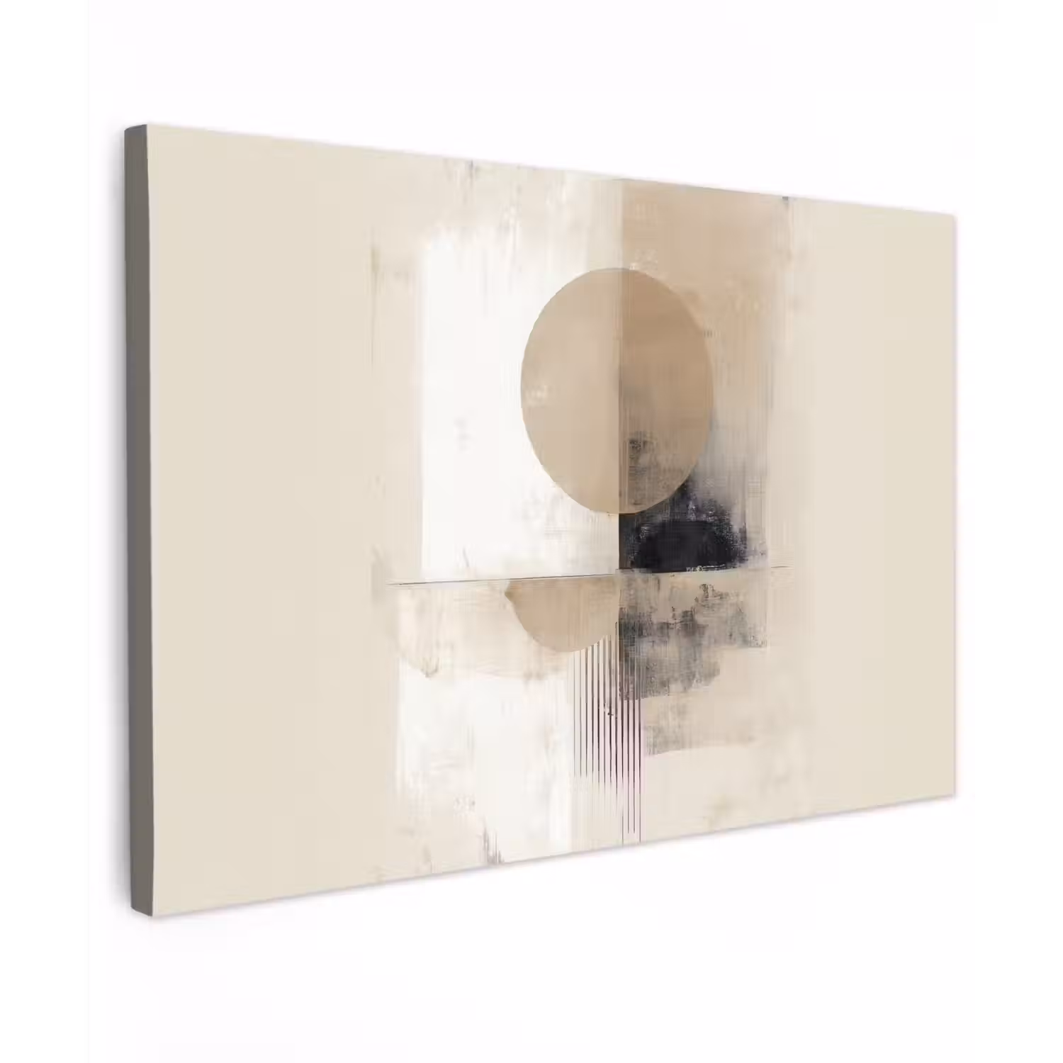 Cirkel - Compositie - Diepte - Beige canvas 2cm klein -z3d