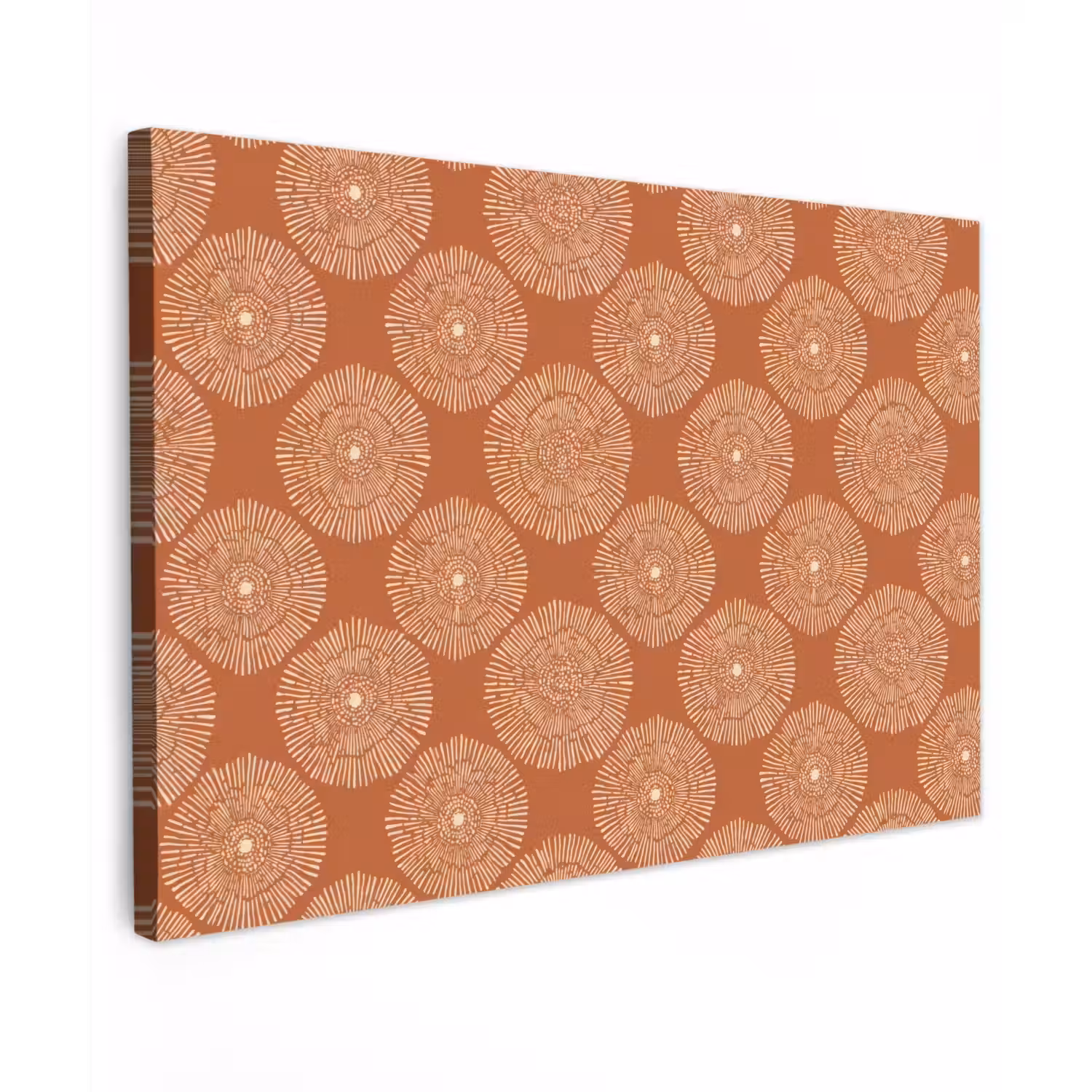 Cirkels - Grafisch - Patroon - Terracotta canvas 2cm klein 34 -z3d