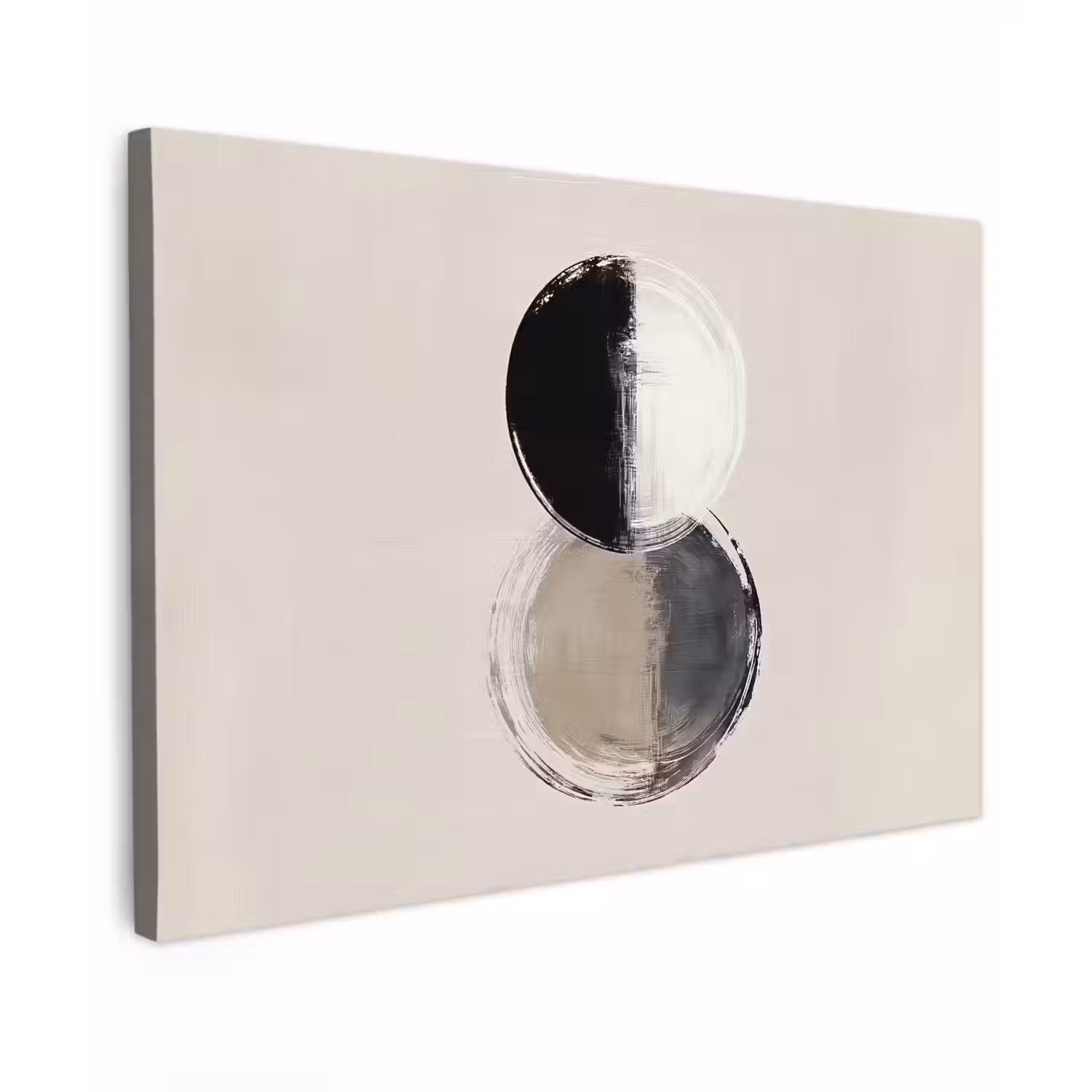 Cirkels - Strepen - Minimalistisch - Zwart canvas 2cm klein -z3d