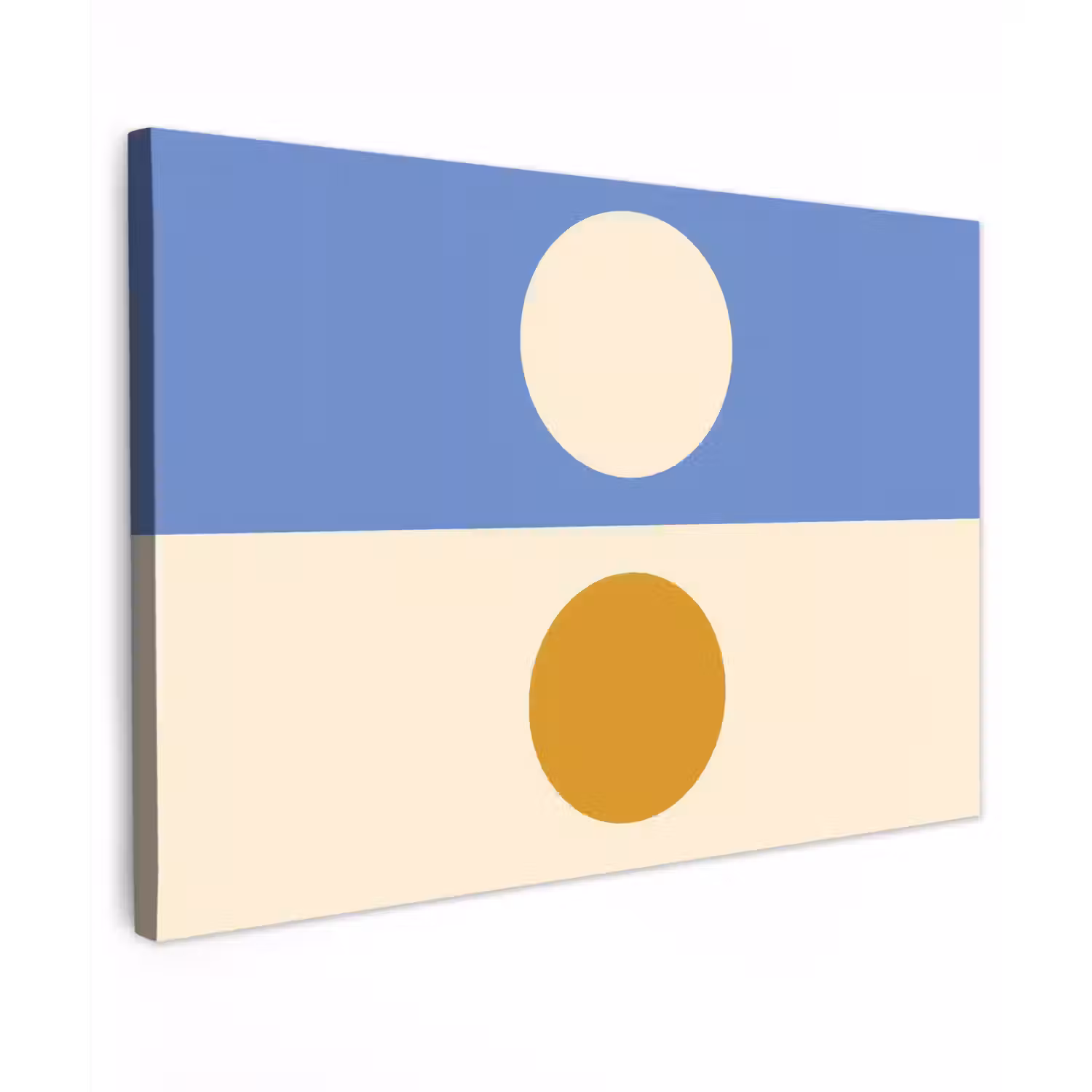 Cirkels - Symmetrisch - Wit - Blauw- Geel canvas 2cm klein -z3d