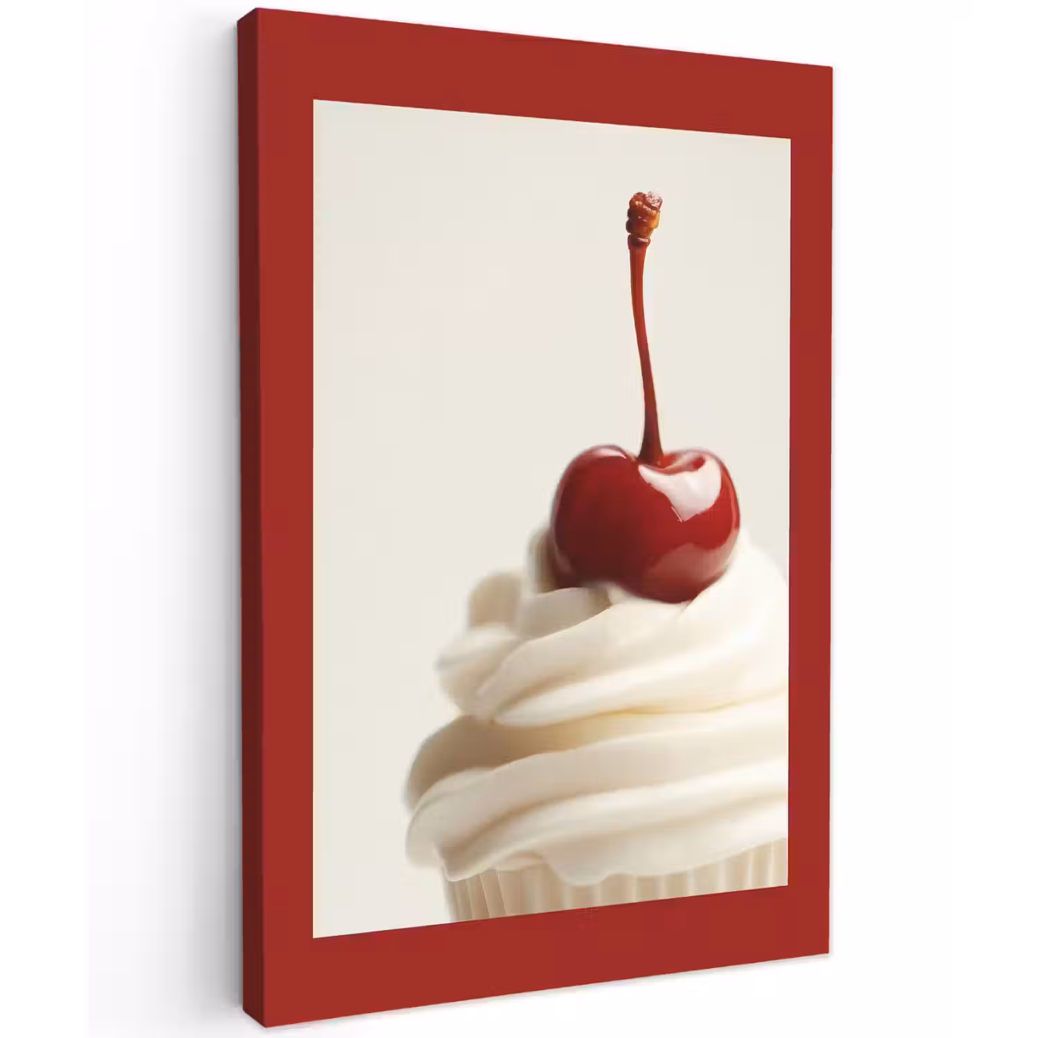 Cupcake - Kers - Rood canvas 2cm klein -z3d