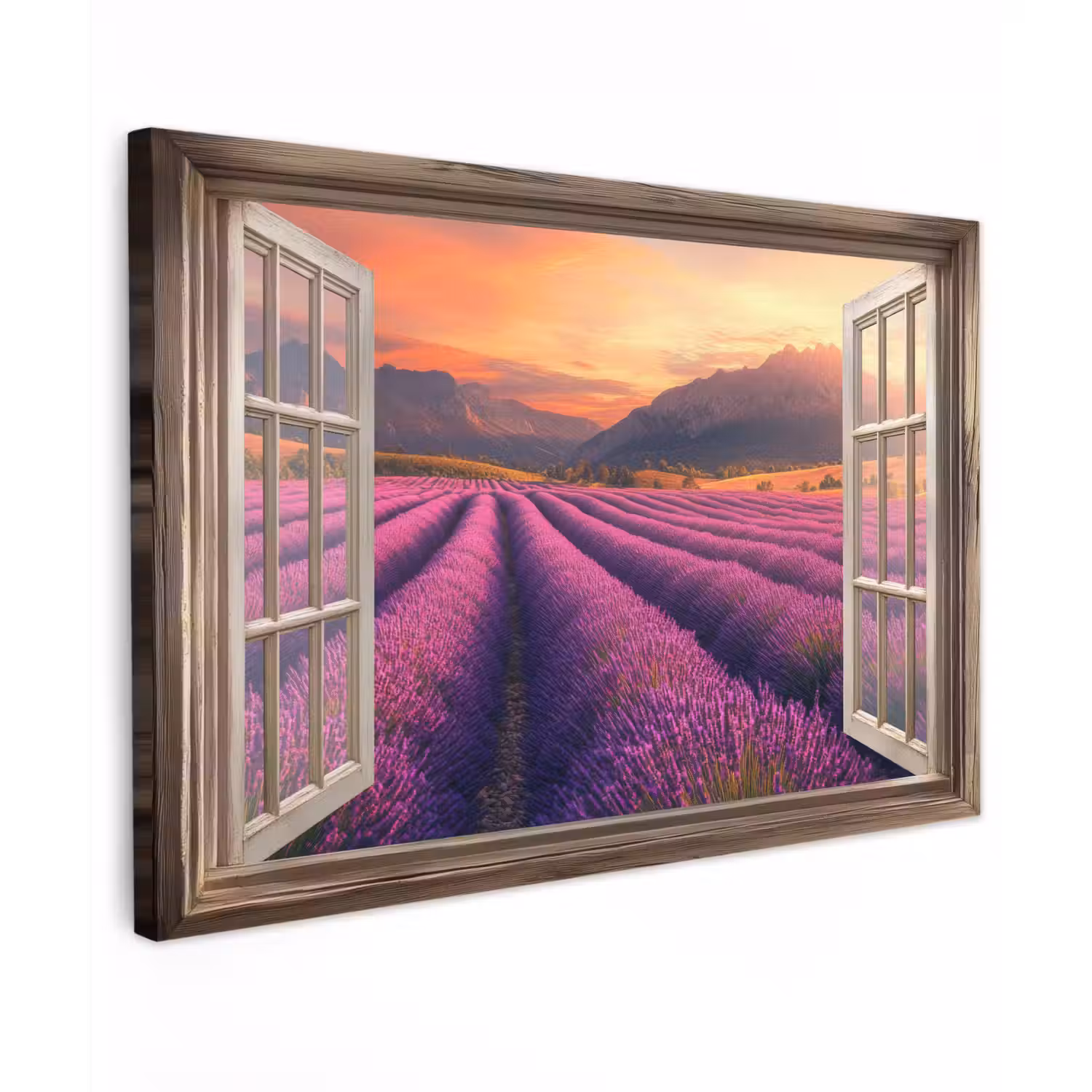 Doorkijk - Lavendel - Landschap - Bloemen - Paars canvas 2cm klein -z3d