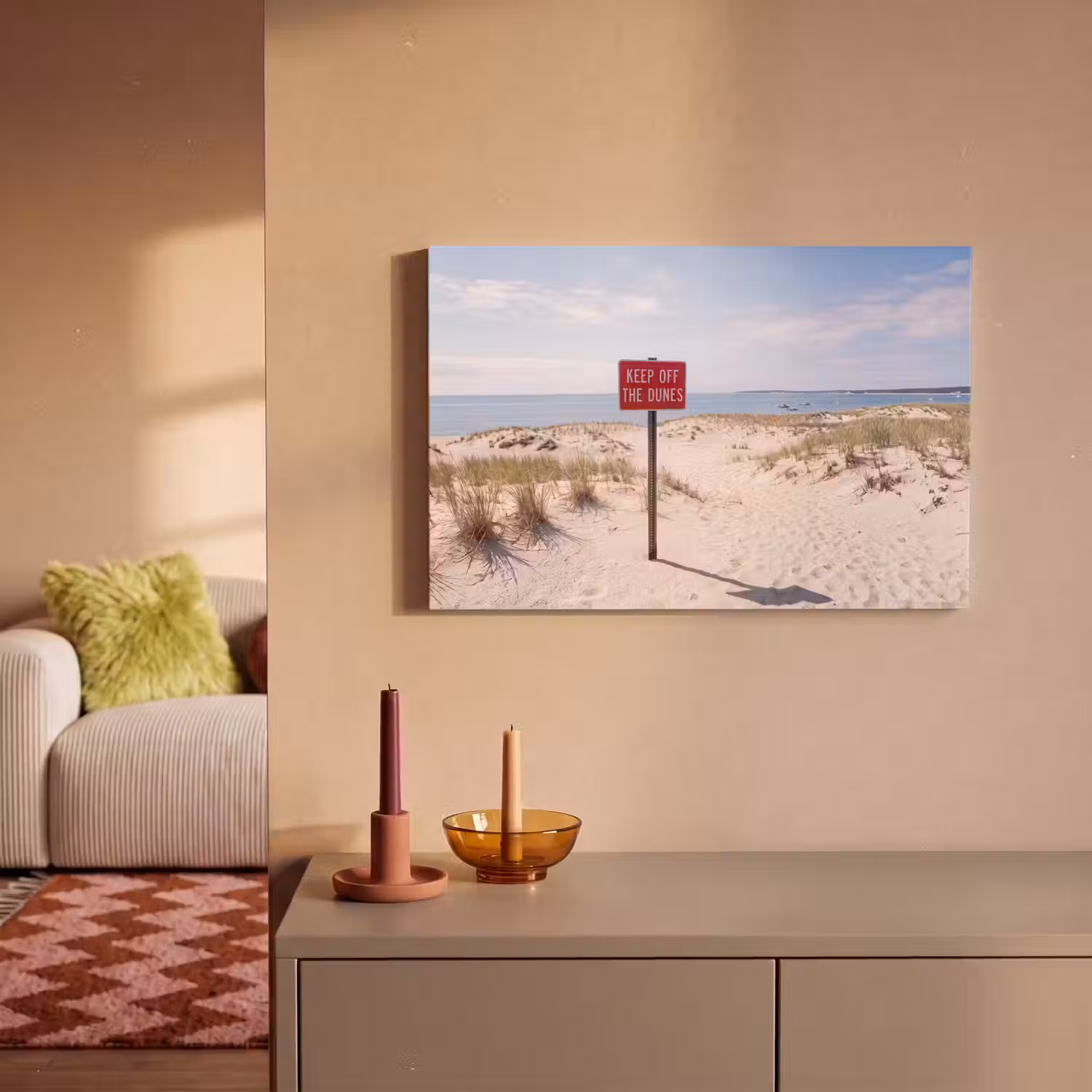Duin - Bord - Kust - Landschap - Rood canvas 2cm klein -sfeer1