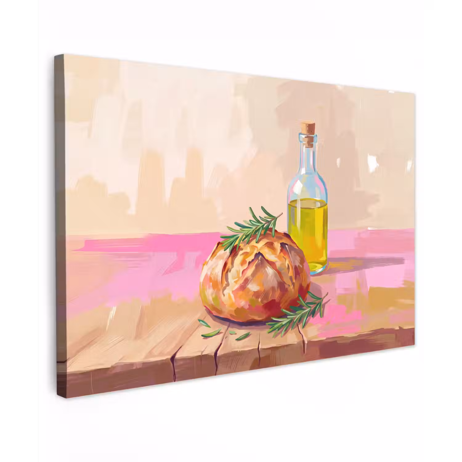 Eten - Brood - Olijfolie - Abstract - Keuken canvas 2cm klein -z3d