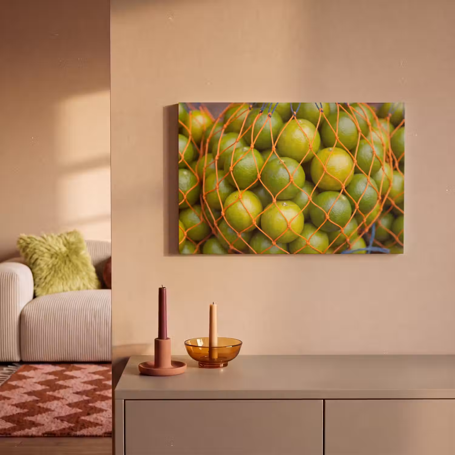 Eten - Net - Groen - Markt canvas 2cm klein -sfeer1