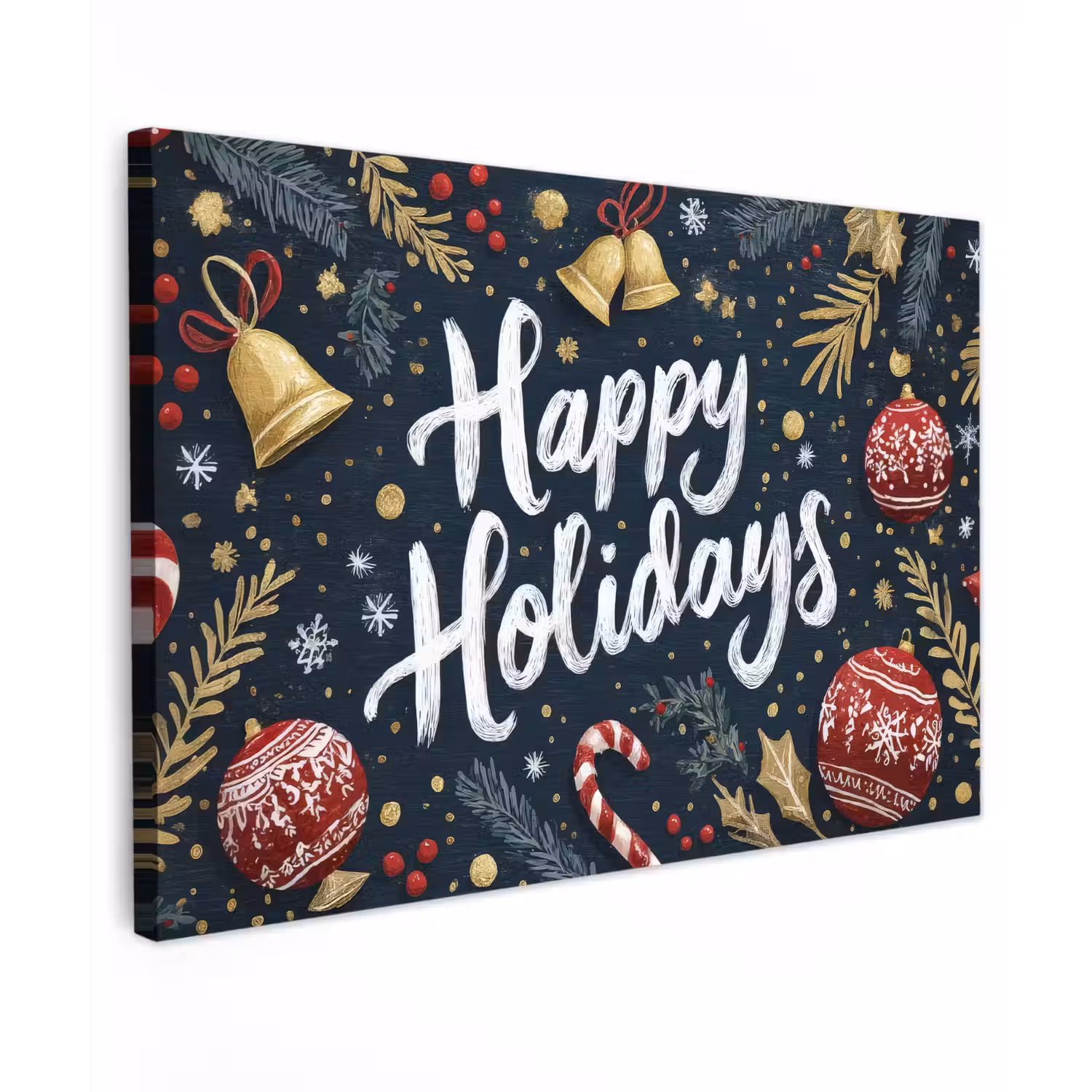Feestelijk - Kerstgroet - Kleurrijk canvas 2cm klein -z3d