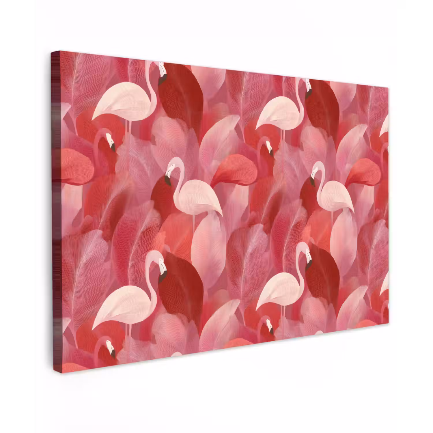 Flamingo - Botanisch - Elegant - Roze - Rood canvas 2cm klein 34 -z3d