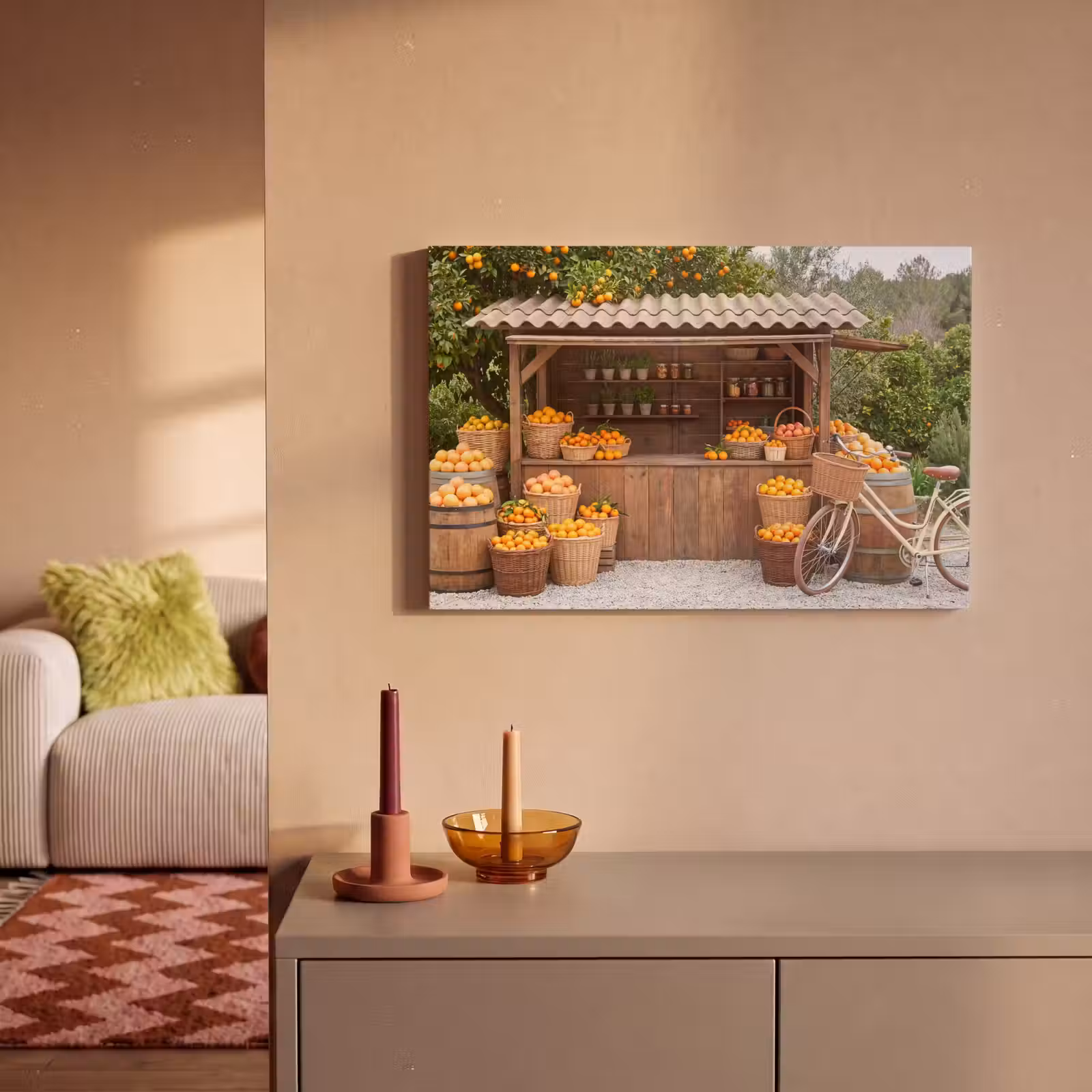 Canvas schilderij - Fruit - Markt - Landelijk - Fruit - Markt - Landelijk canvas 2cm klein
