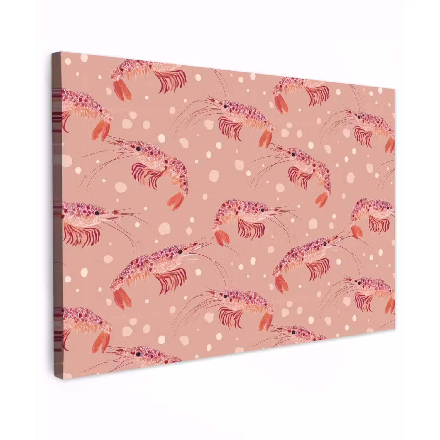 Garnalen - Stippen - Roze canvas 2cm klein 34 -z3d