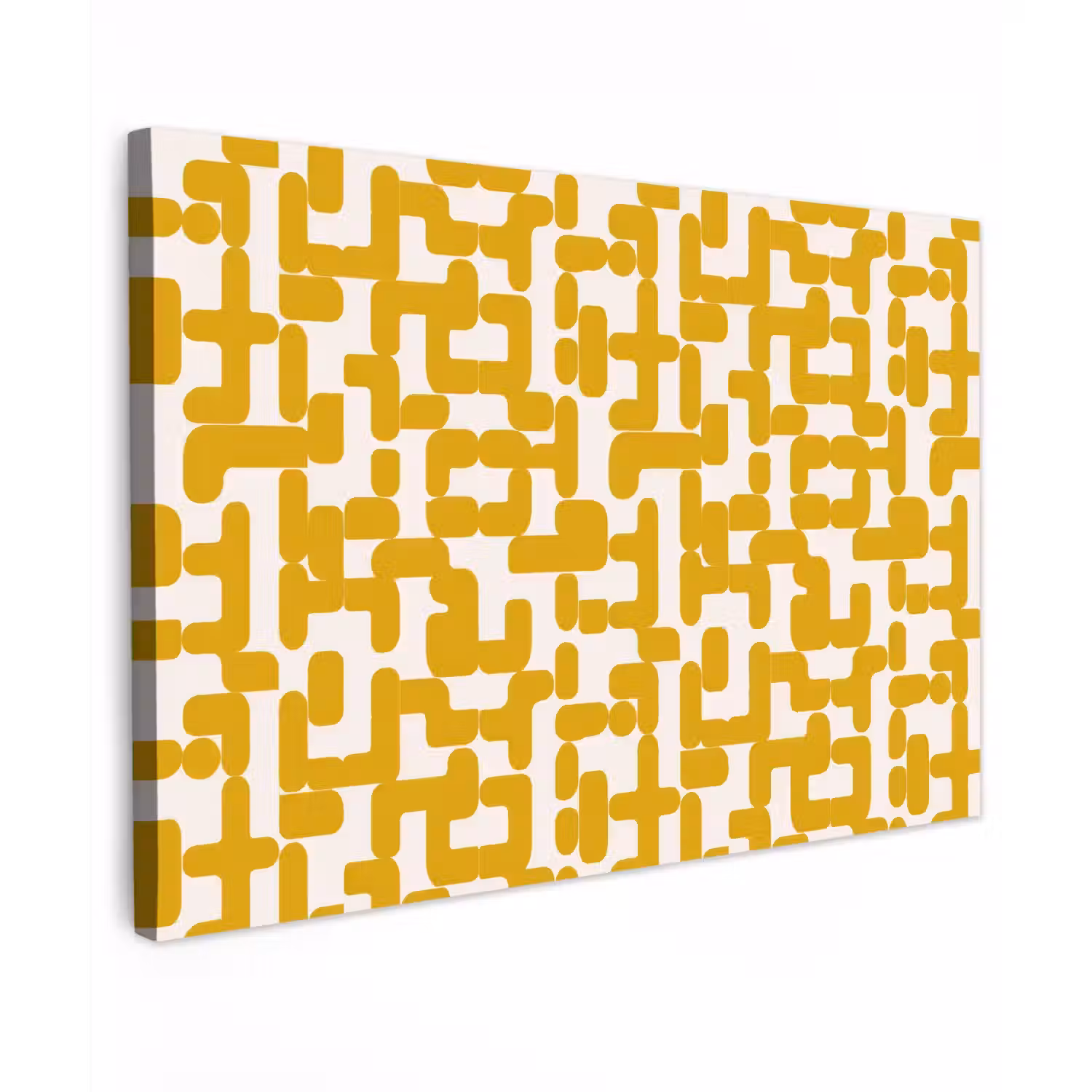Geel - Beige - Patroon canvas 2cm klein 34 -z3d