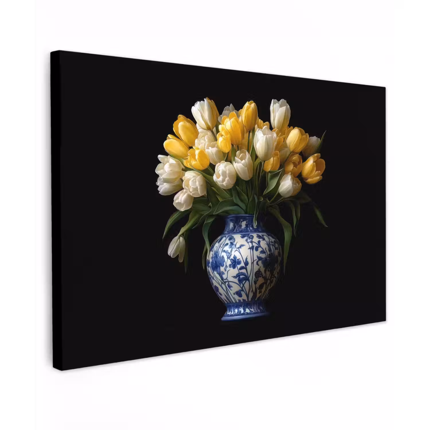 Geel - Tulpen - Vaas - Bloemen canvas 2cm klein -z3d