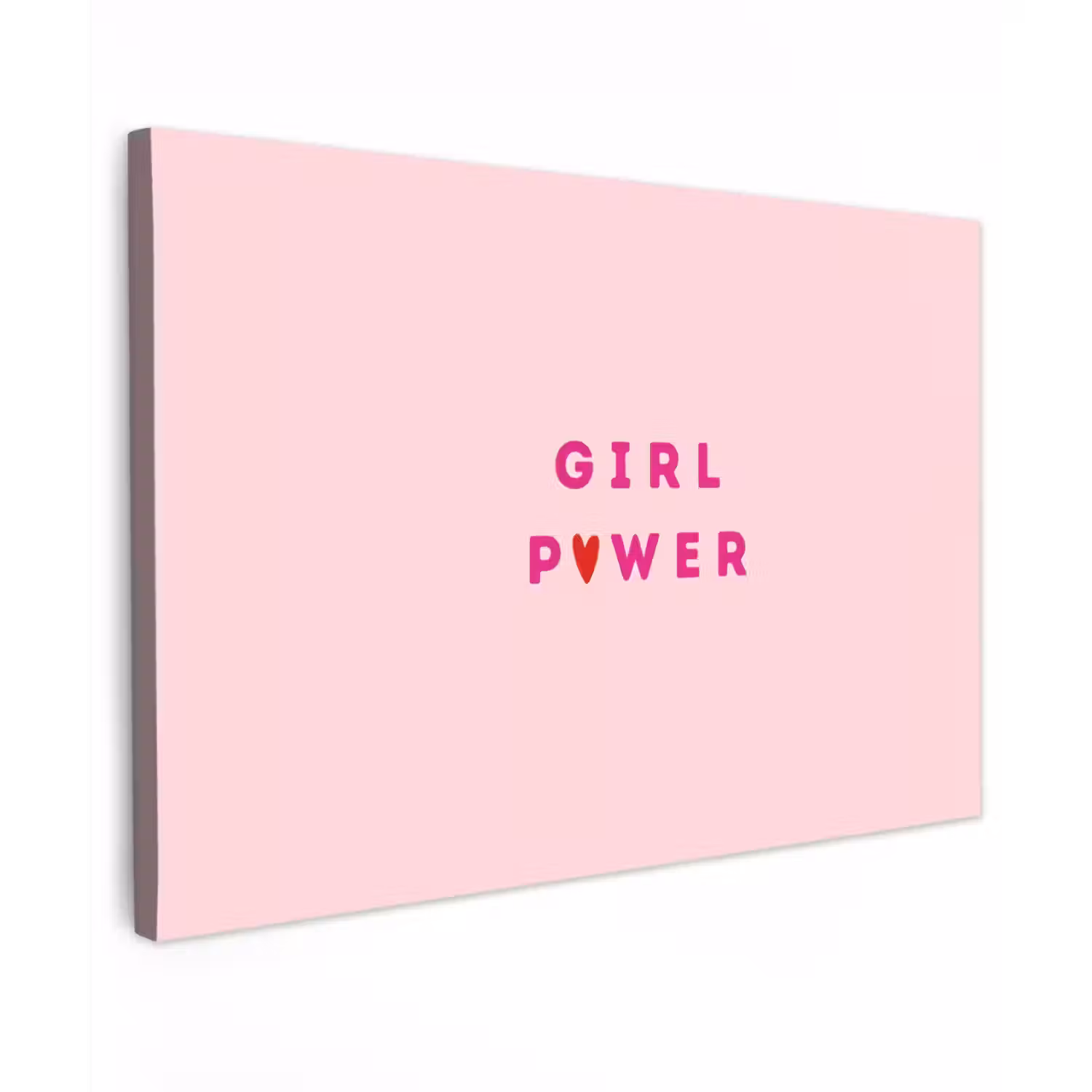 Girl power - Roze - Hartje canvas 2cm klein -z3d