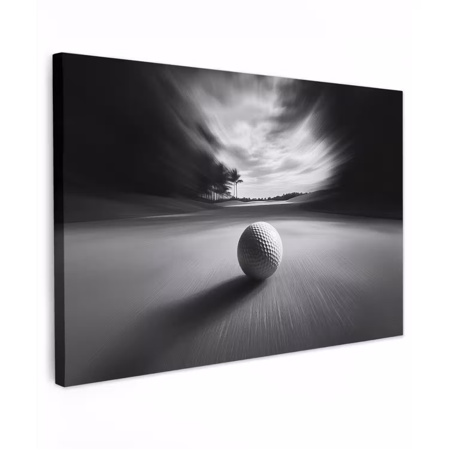Golfbal - Wazig - Zwart canvas 2cm klein -z3d