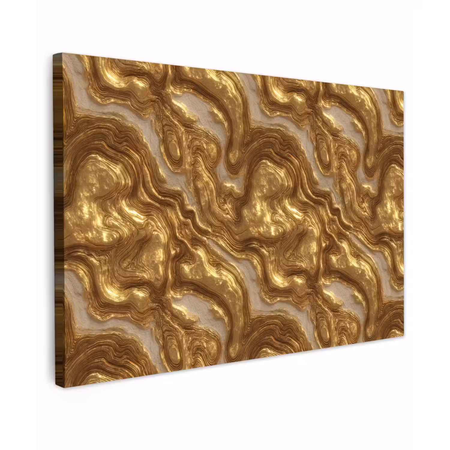 Golven - Organisch - Goud - Crème canvas 2cm klein 34 -z3d