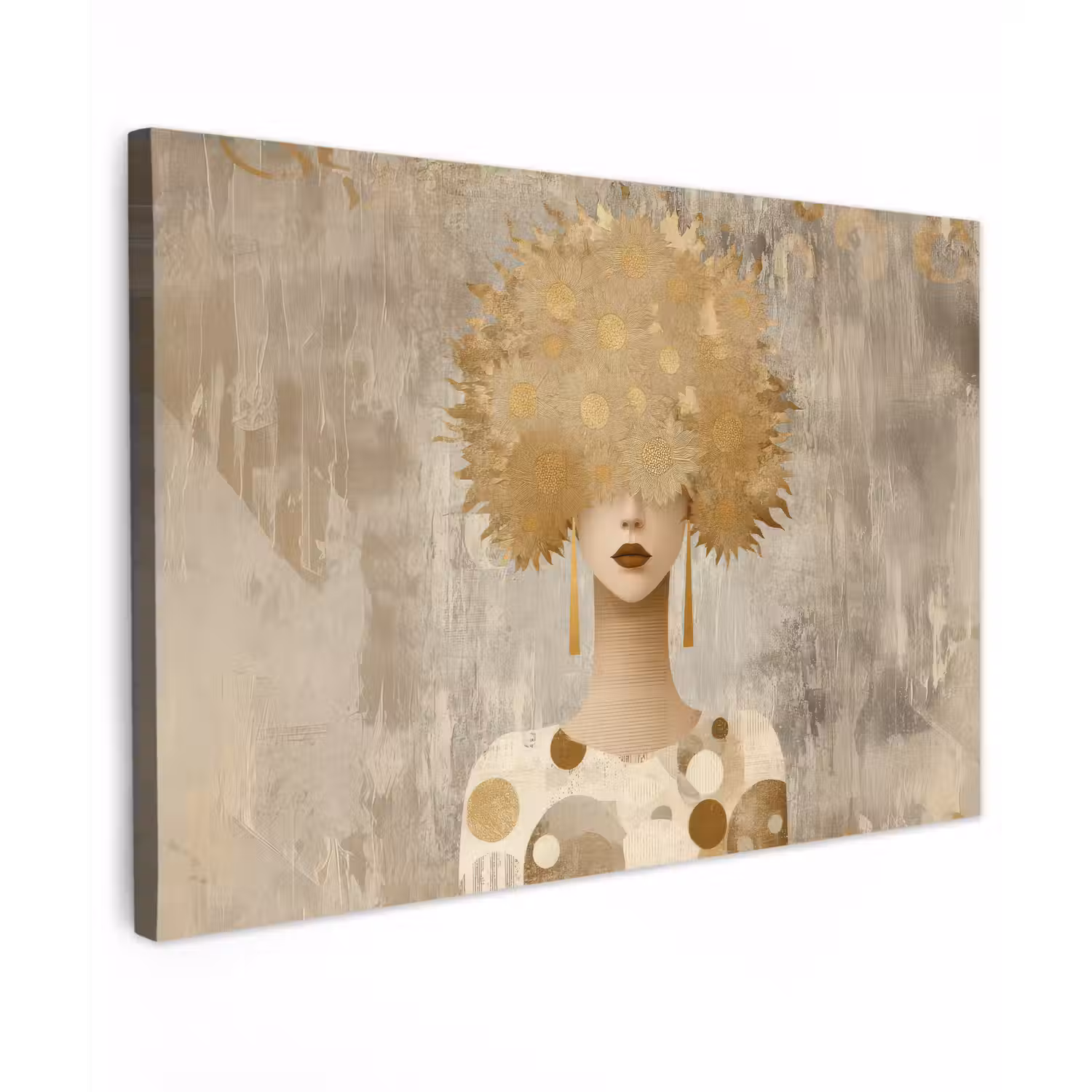 Goud - Portret - Vrouw canvas 2cm klein -z3d
