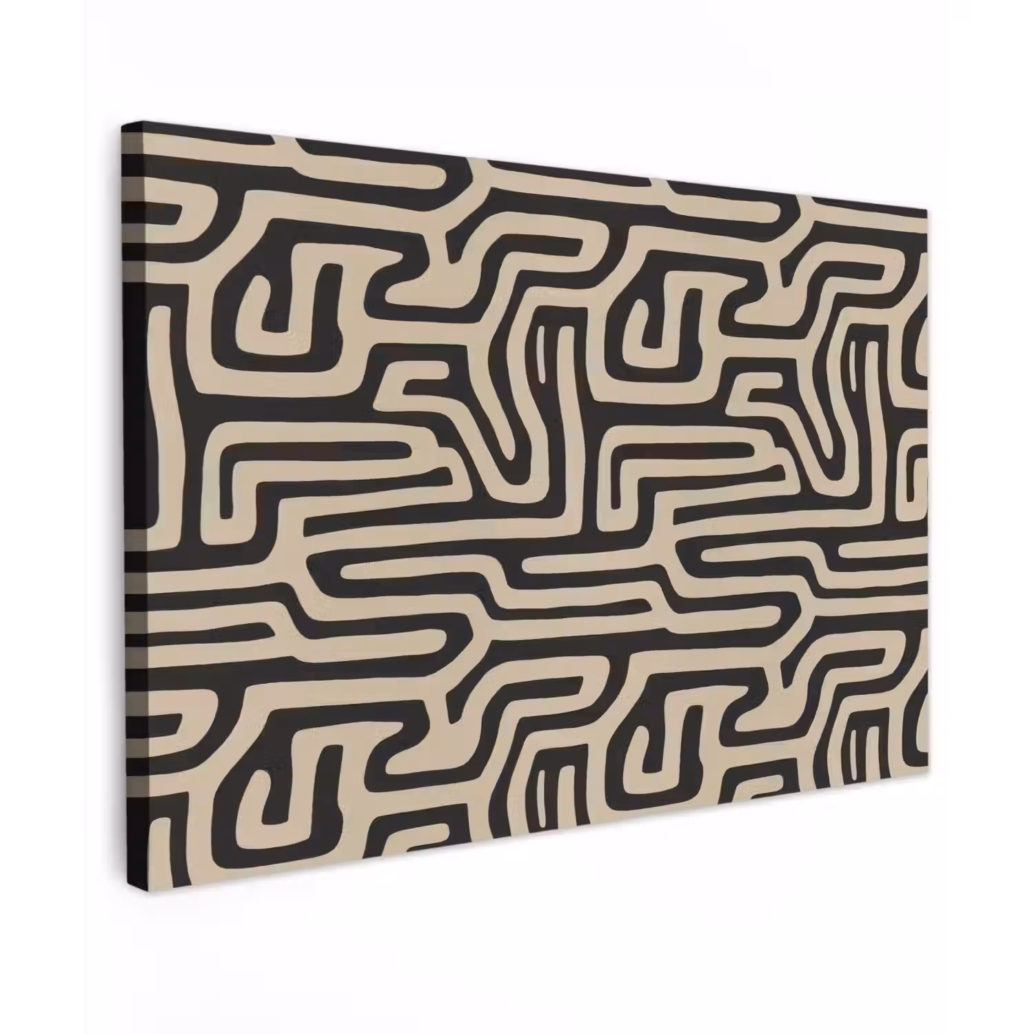 Grafisch - Lijnen - Zwart canvas 2cm klein 34 -z3d