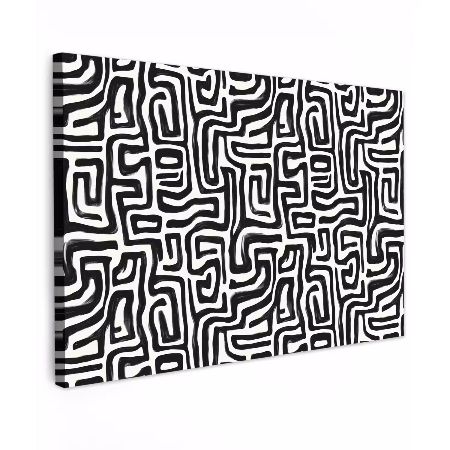 Grafisch - Lijnen - Zwart - Wit canvas 2cm klein 34 -z3d
